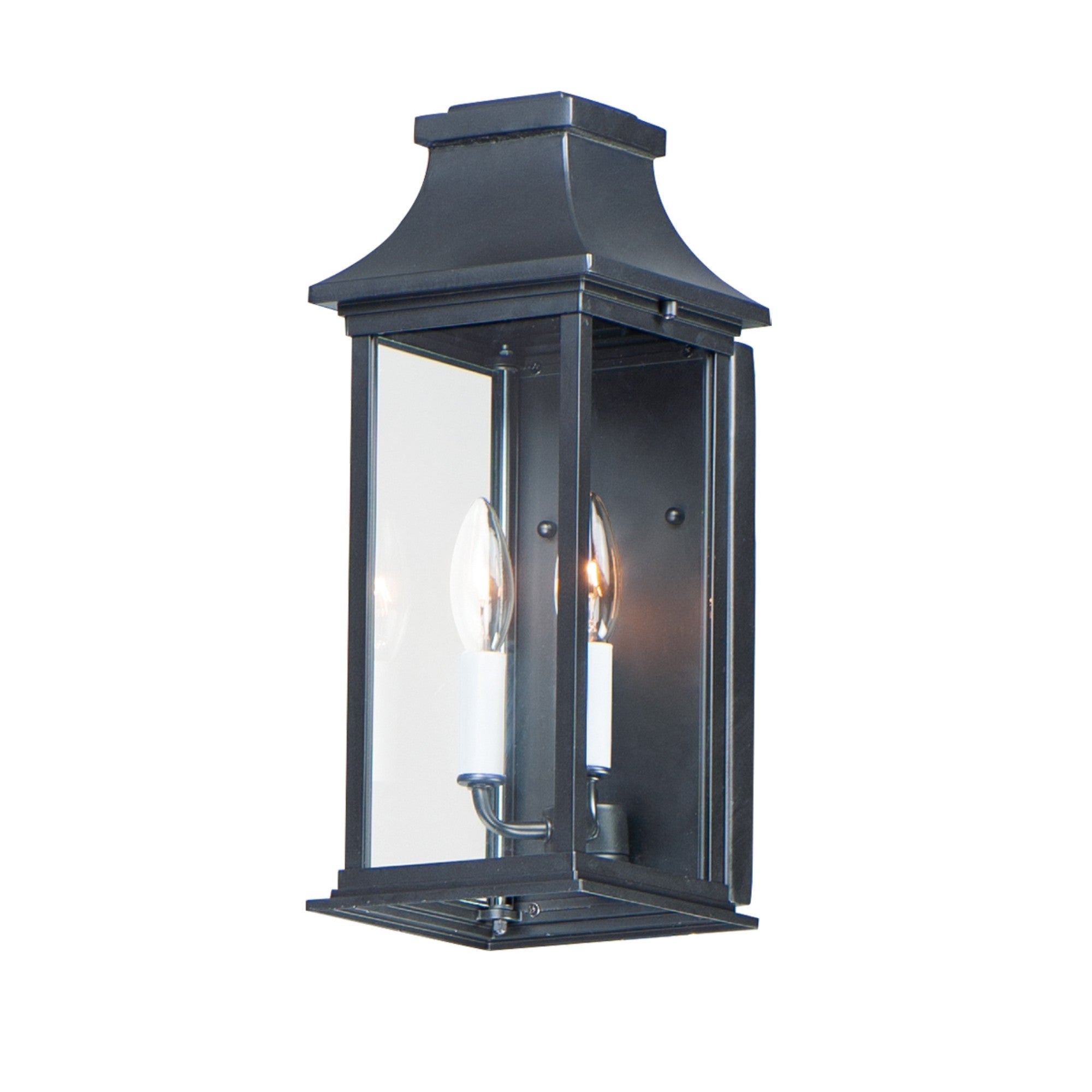 Vicksburg 16" 2-Light Outdoor Wall Lantern, Black Finish - Bees Lighting