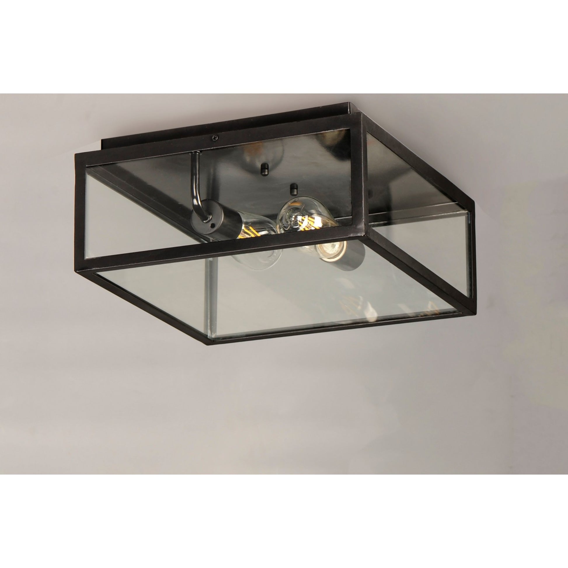 Catalina 13" 2-Light Outdoor Ceiling Mount, Dark Bronze Finish - Bees Lighting
