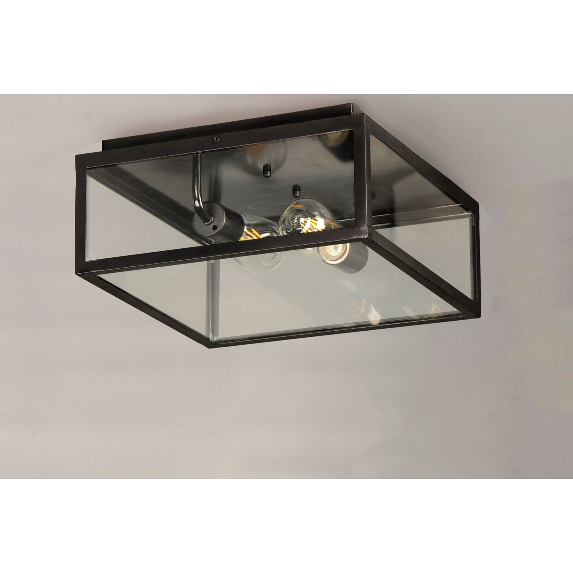 Catalina 13" 2-Light Outdoor Ceiling Mount, Dark Bronze Finish - Bees Lighting
