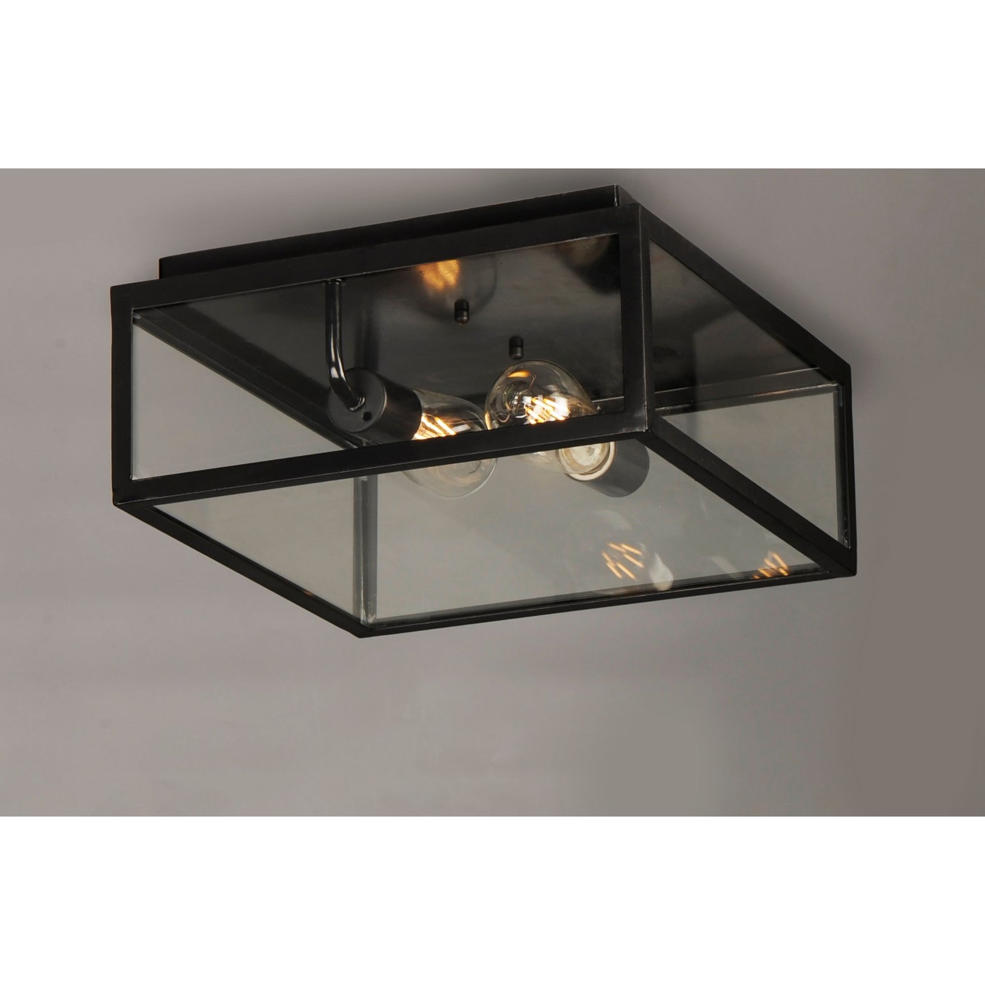 Catalina 13" 2-Light Outdoor Ceiling Mount, Dark Bronze Finish - Bees Lighting