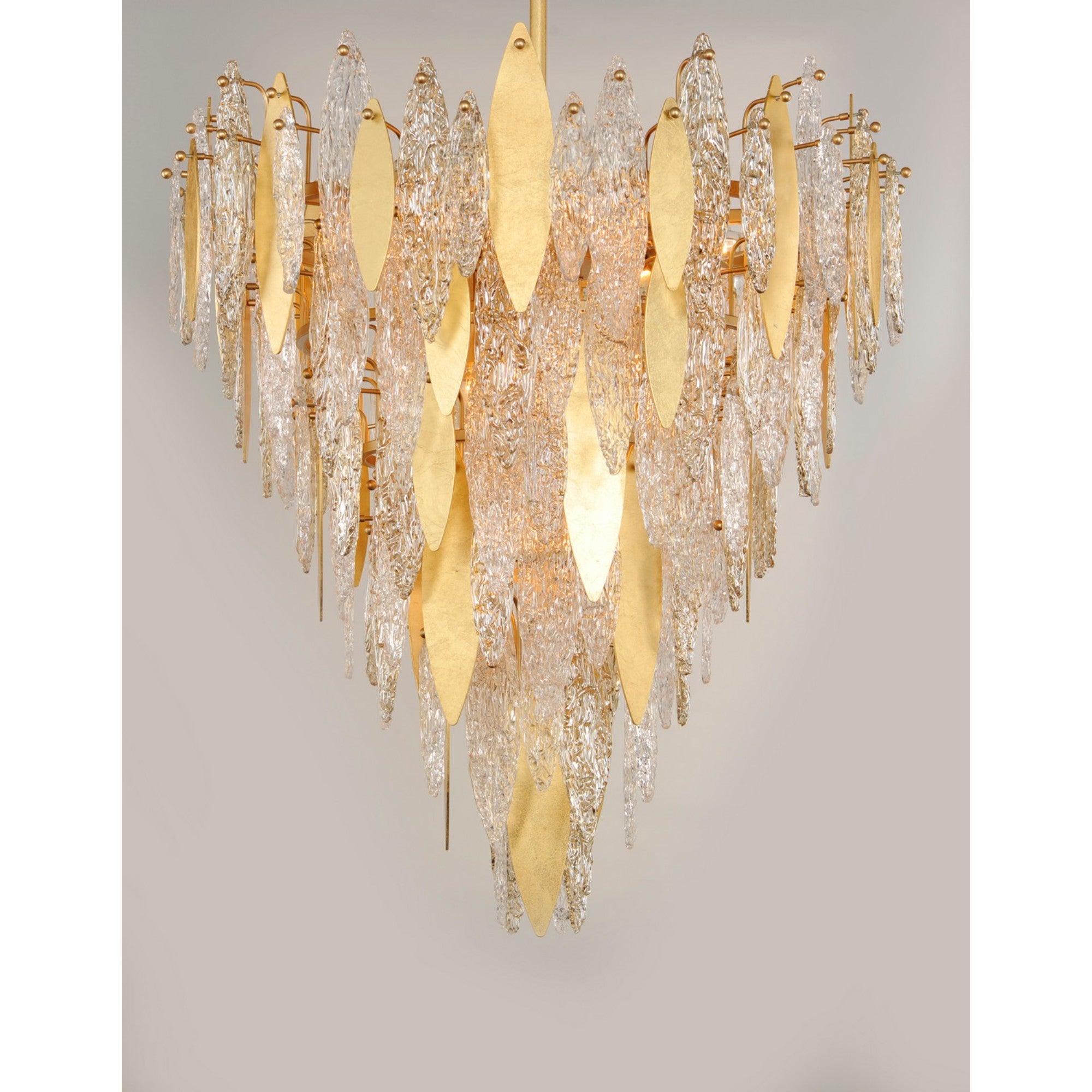 Majestic 33" 21 Lights Chandelier, Gold Leaf Finish - Bees Lighting
