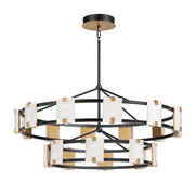 Radiant 42" LED Chandelier, Black & Gold Leaf Finish - Bees Lighting