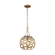 Feccetta 11" Small Pendant, Antique Gild Finish - Bees Lighting