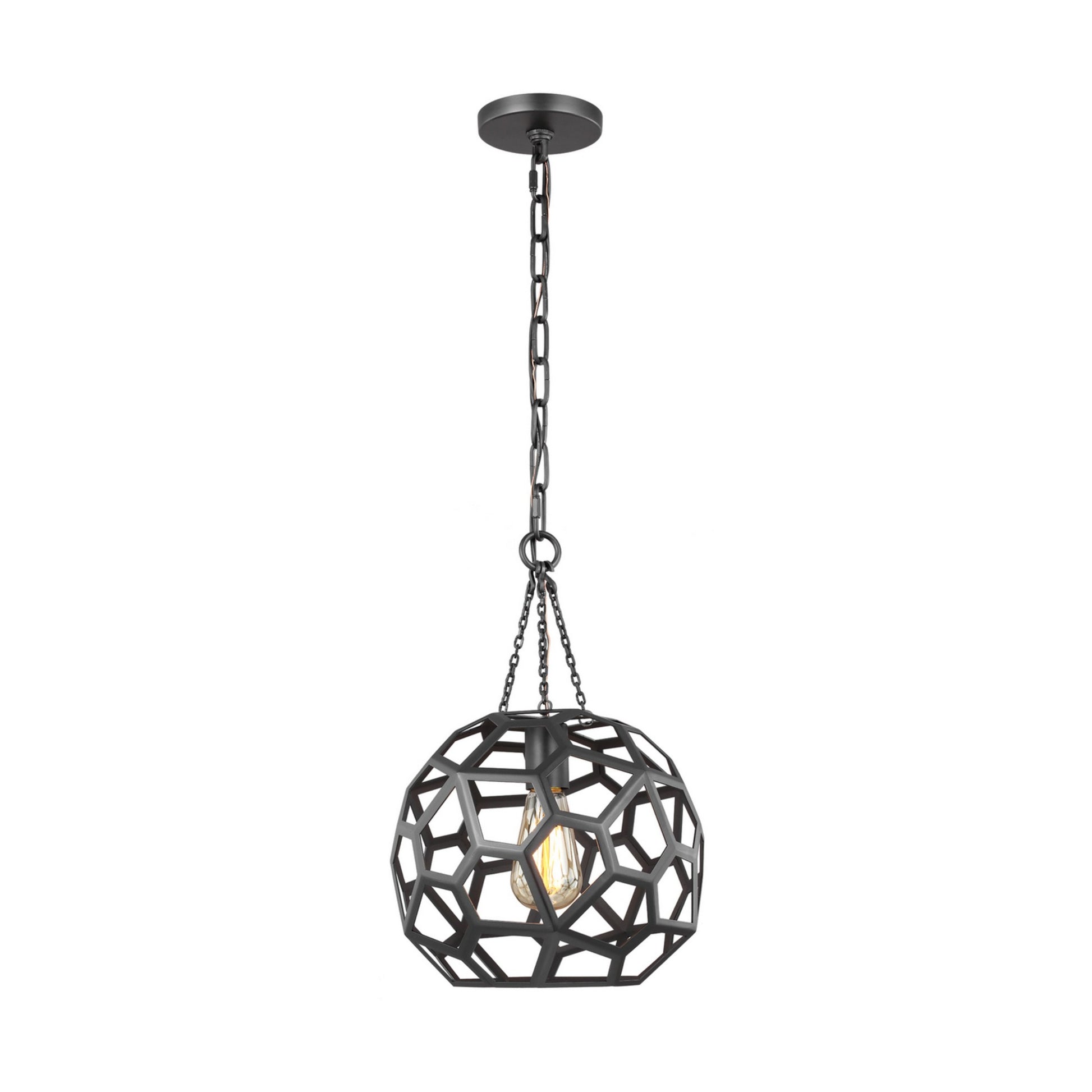 Feccetta 11" Small Pendant, Midnight Black Finish - Bees Lighting