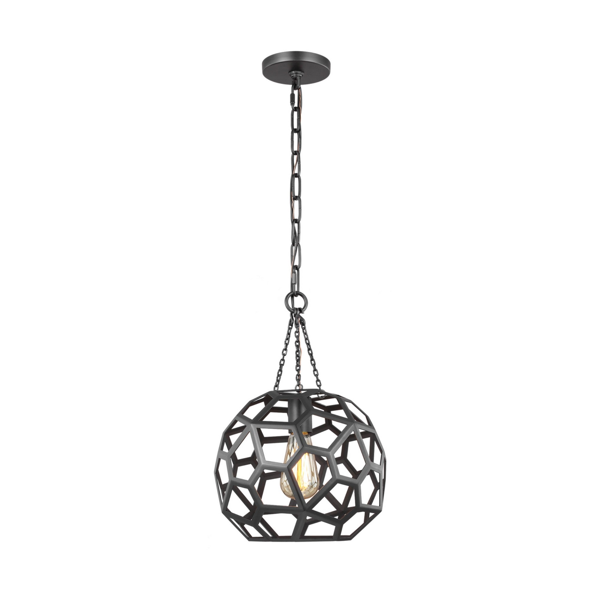 Feccetta 11" Small Pendant, Midnight Black Finish - Bees Lighting