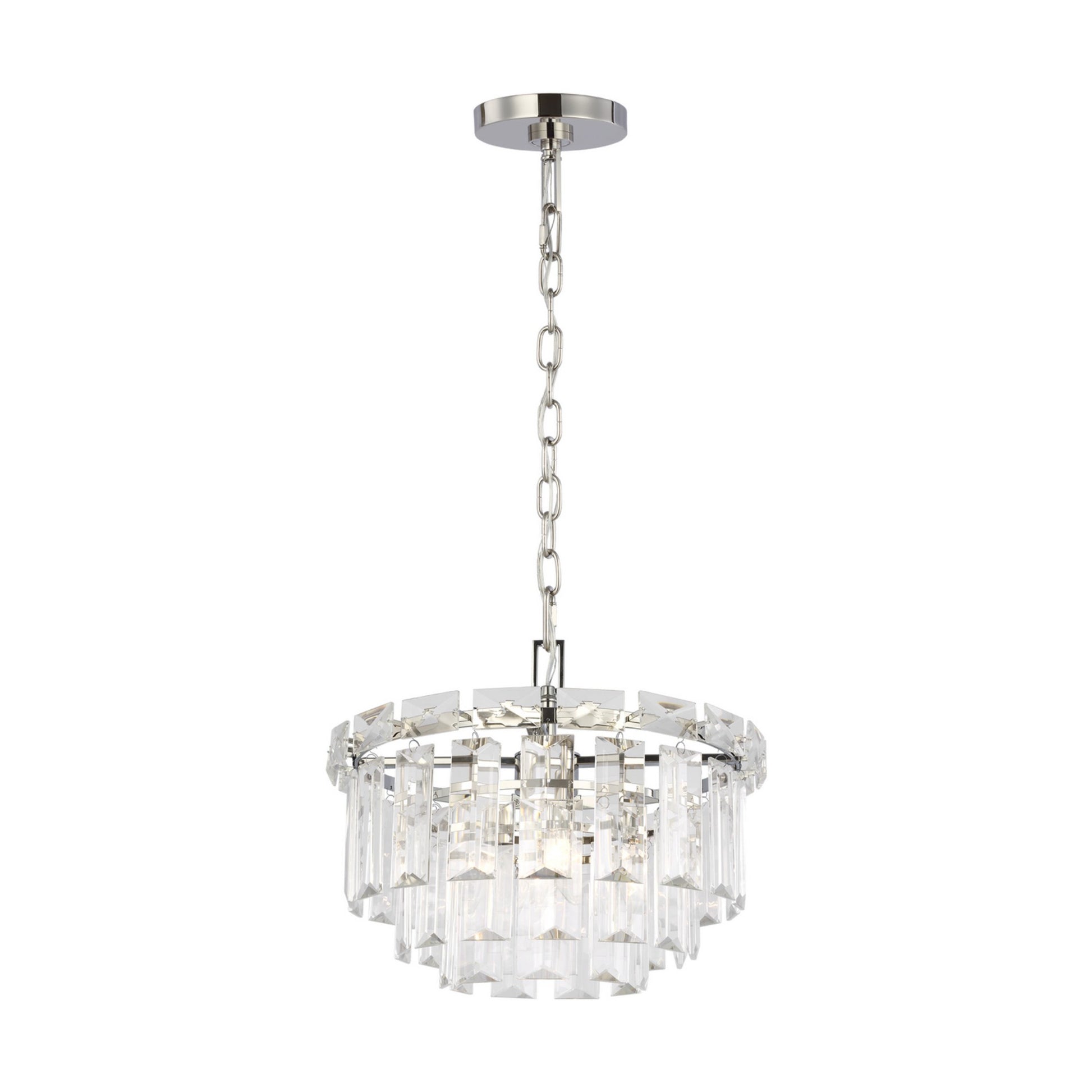 Arden 16" 4-Light Small Chandelier, Polished Nickel Finish - Bees Lighting