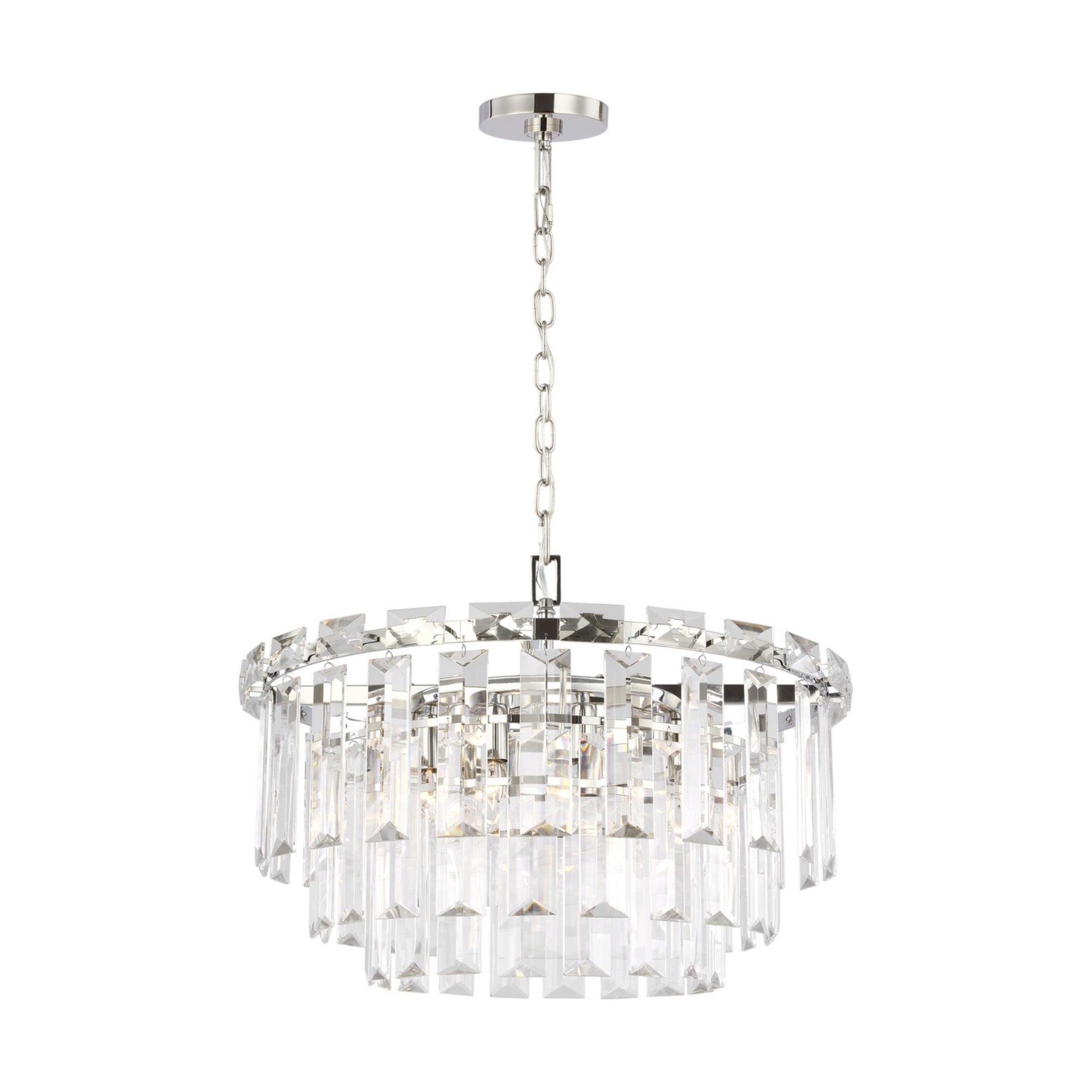 Arden 24" 10-Light Medium Chandelier, Polished Nickel Finish - Bees Lighting