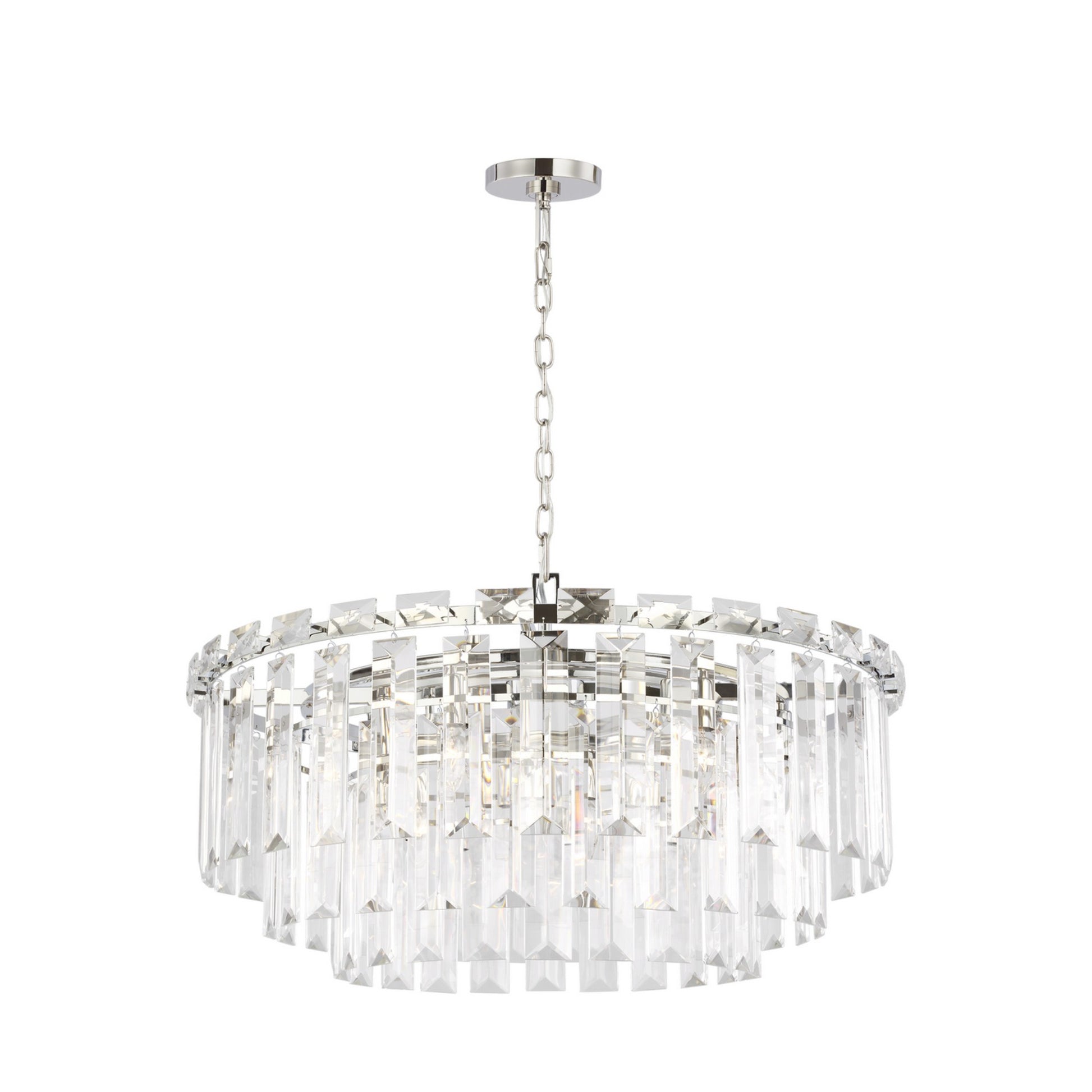 Arden 33" 16-Light Large Chandelier, Polished Nickel Finish - Bees Lighting
