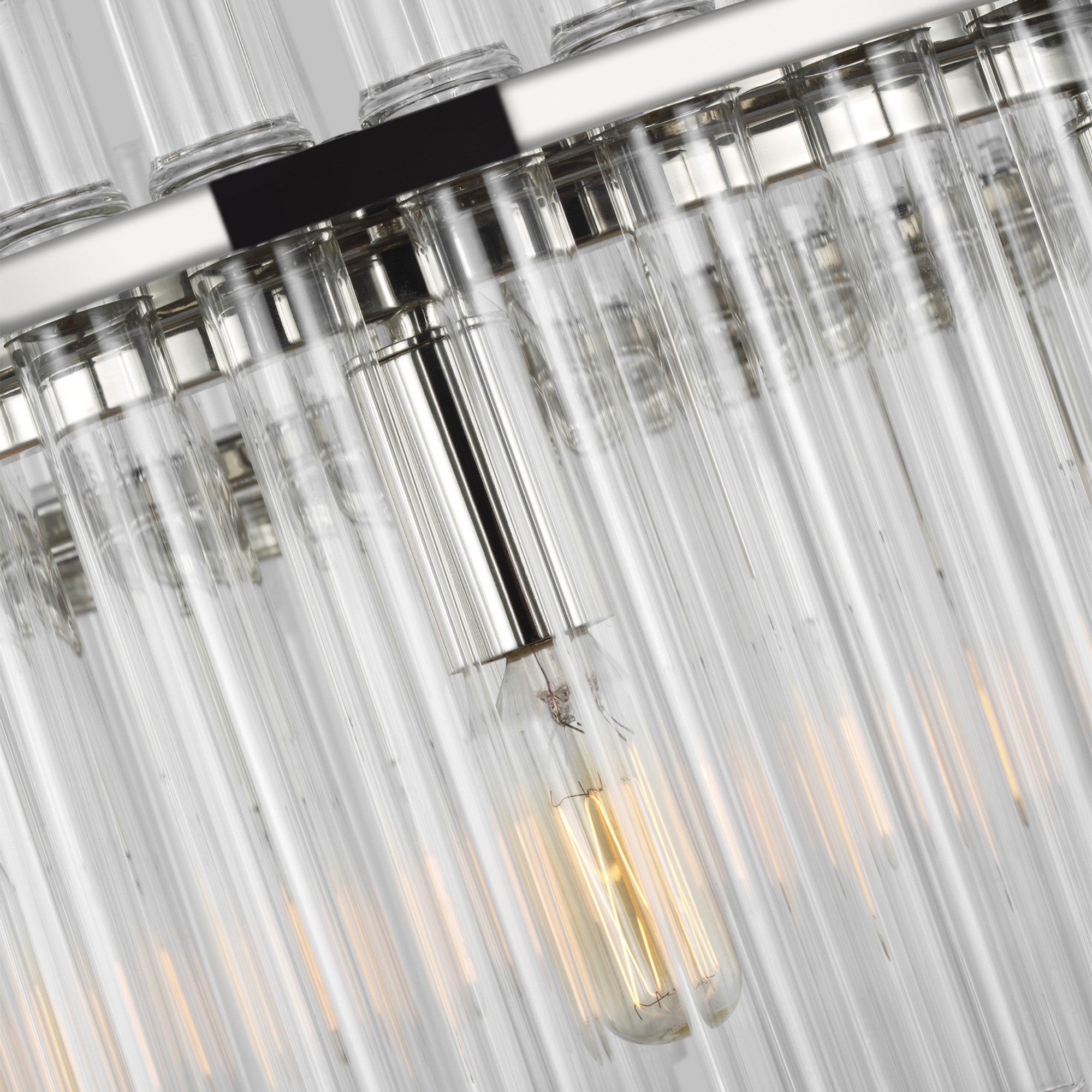 Beckett 24" 12-Light Medium Chandelier, Polished Nickel Finish - Bees Lighting
