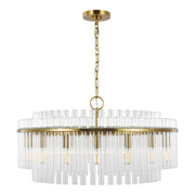 Beckett 32" 16-Light Large Chandelier, Burnished Brass Finish - Bees Lighting