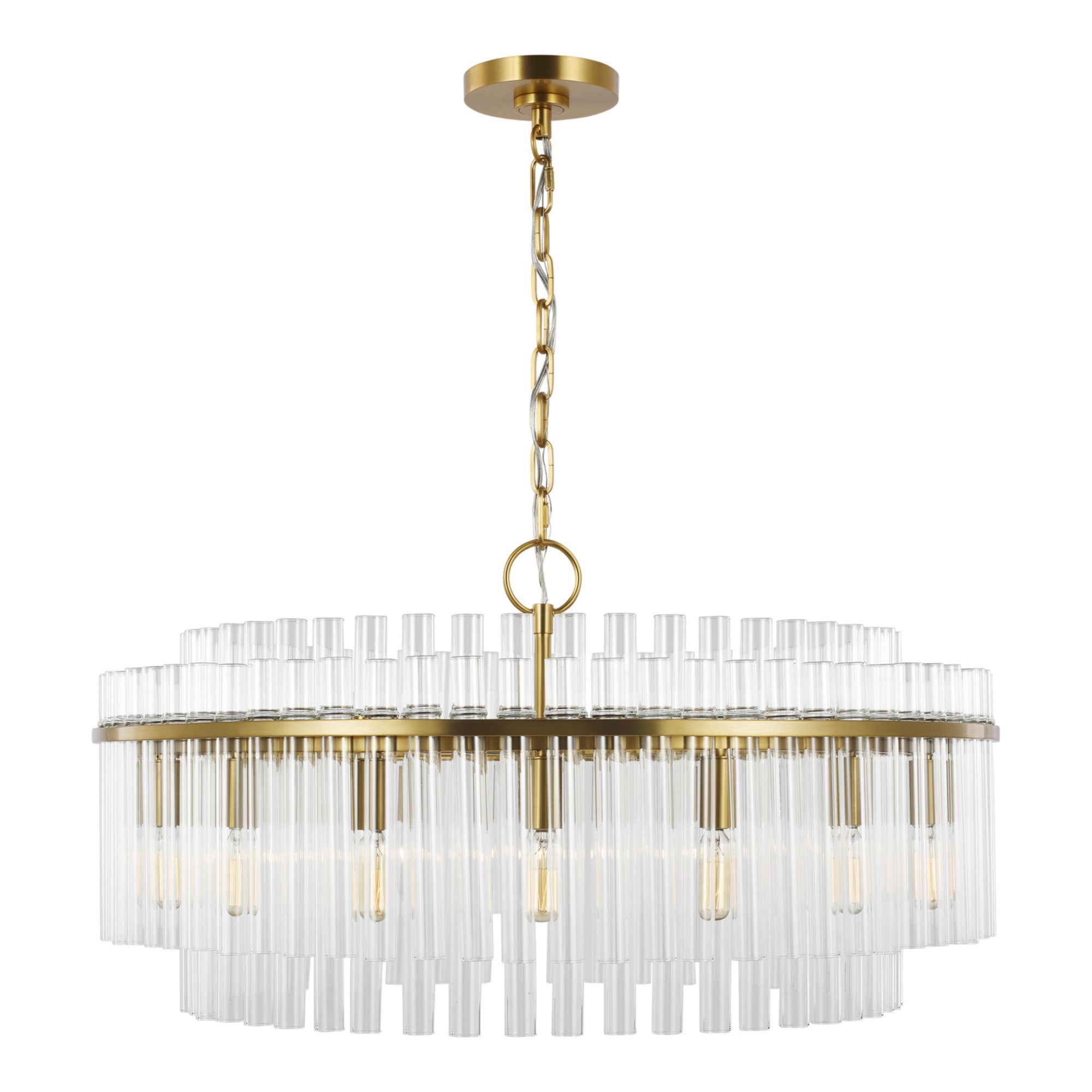 Beckett 32" 16-Light Large Chandelier, Burnished Brass Finish - Bees Lighting