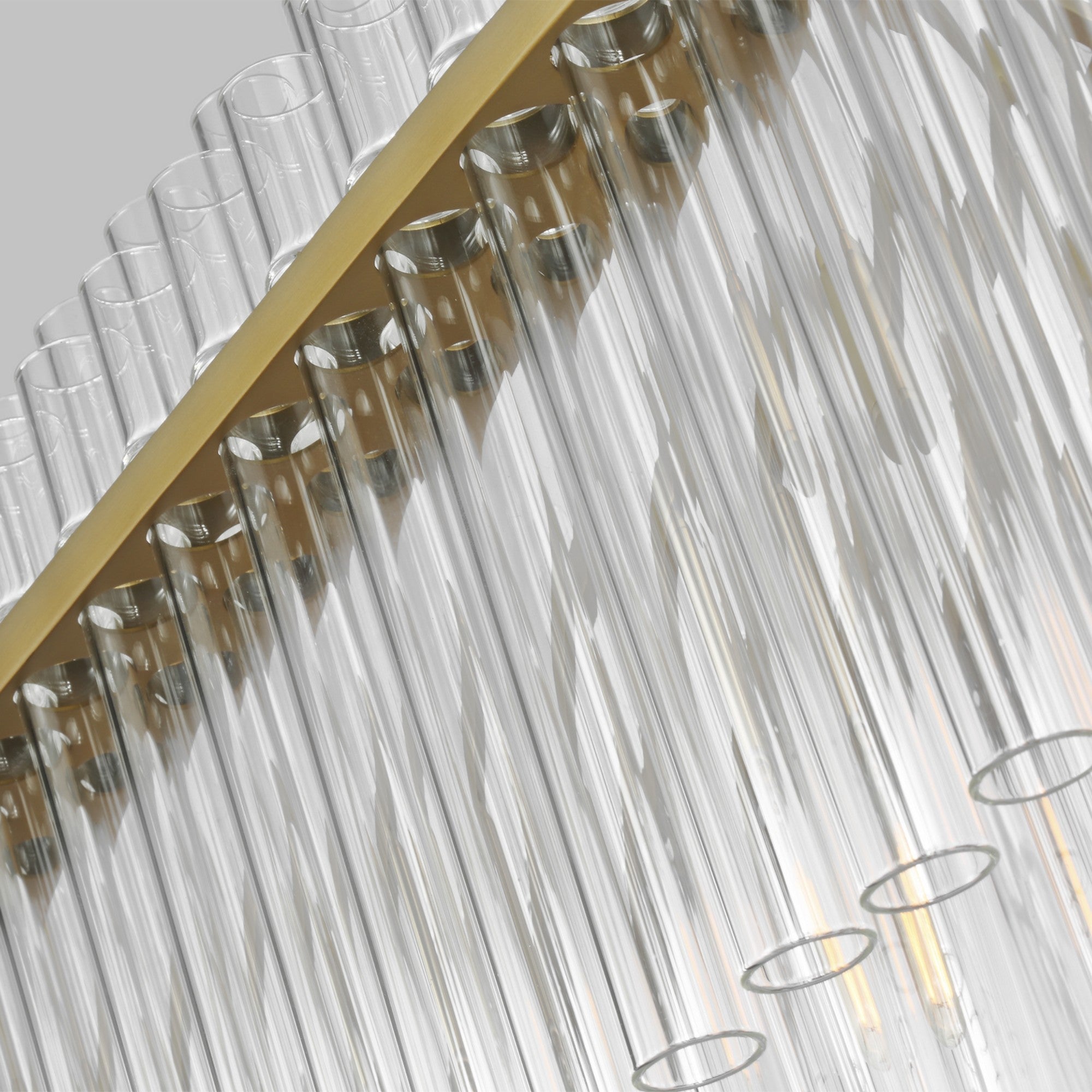 Beckett 48" 7-Light Linear Chandelier, Burnished Brass Finish - Bees Lighting