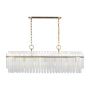 Beckett 48" 7-Light Linear Chandelier, Burnished Brass Finish - Bees Lighting