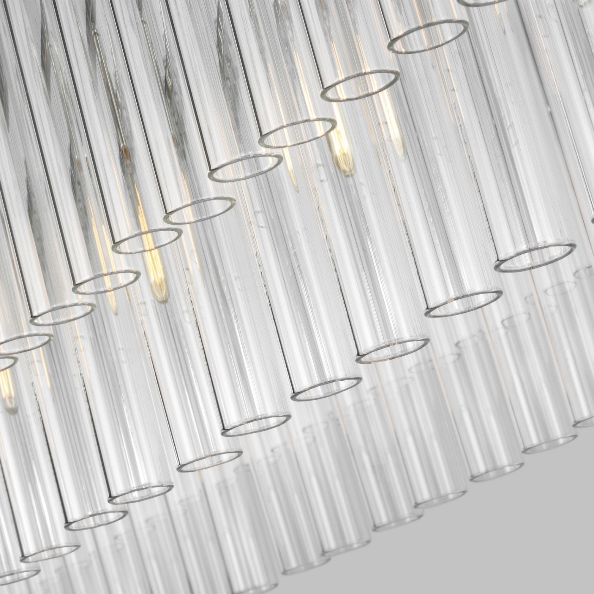 Beckett 48" 7-Light Linear Chandelier, Polished Nickel Finish - Bees Lighting