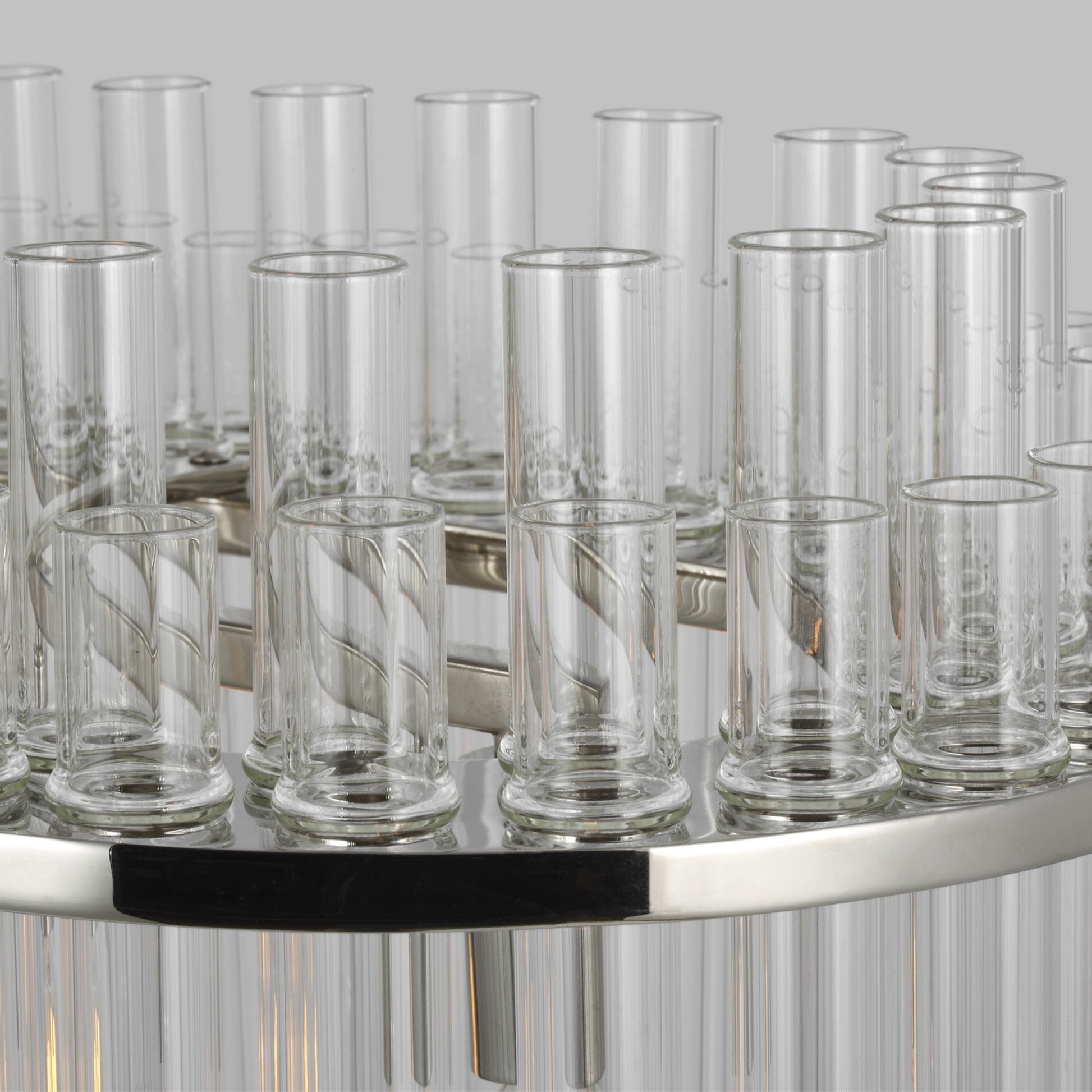 Beckett 48" 7-Light Linear Chandelier, Polished Nickel Finish - Bees Lighting