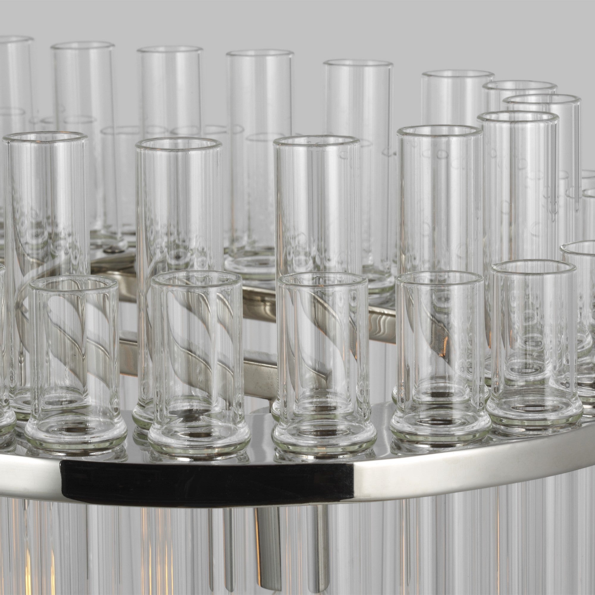 Beckett 48" 7-Light Linear Chandelier, Polished Nickel Finish - Bees Lighting