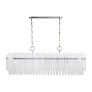 Beckett 48" 7-Light Linear Chandelier, Polished Nickel Finish - Bees Lighting