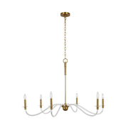 Hanover 42" 6-Light Large Chandelier, Burnished Brass Finish - Bees Lighting