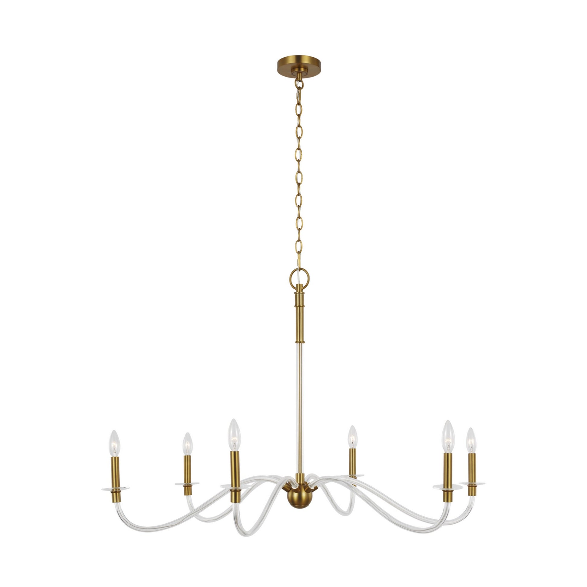Hanover 42" 6-Light Large Chandelier, Burnished Brass Finish - Bees Lighting