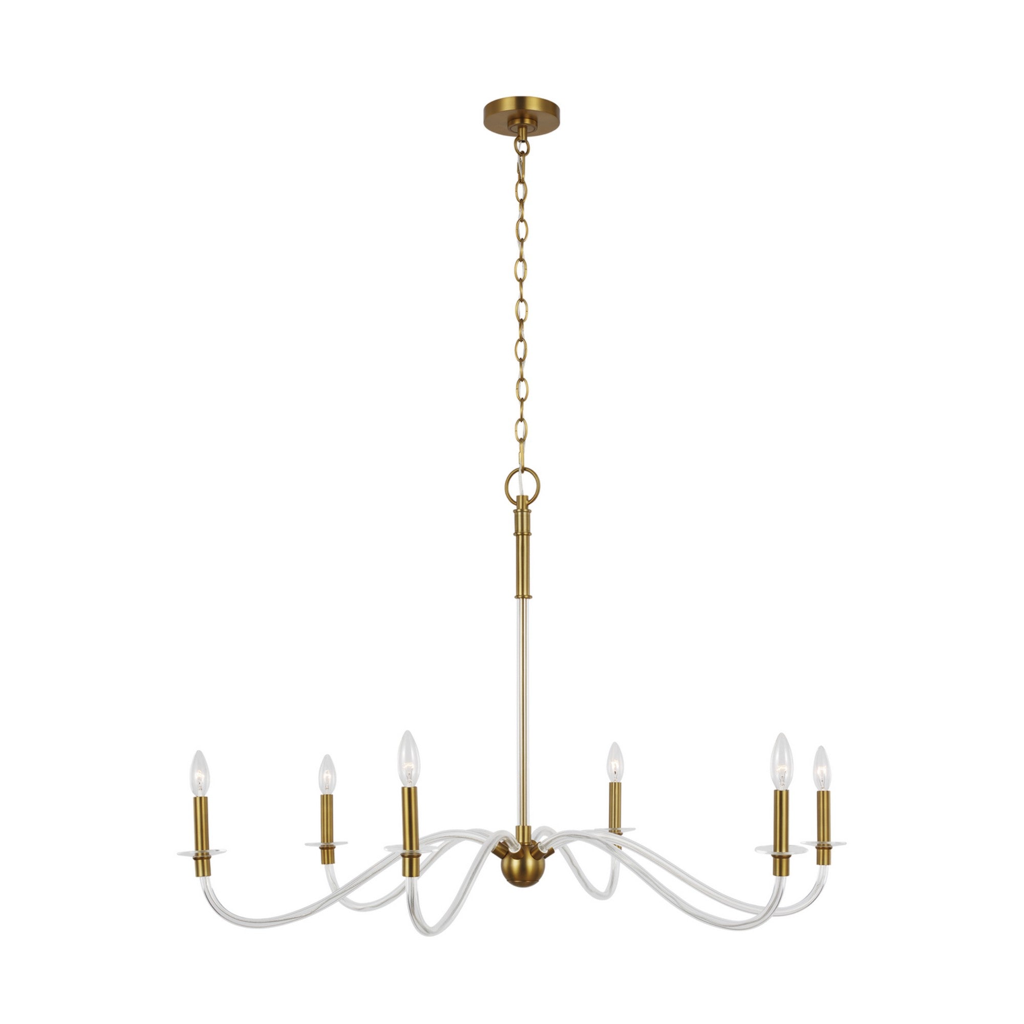 Hanover 42" 6-Light Large Chandelier, Burnished Brass Finish - Bees Lighting