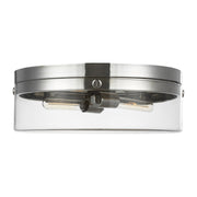 Garrett 18" 2-Light Large Flush Mount, Polished Nickel Finish - Bees Lighting