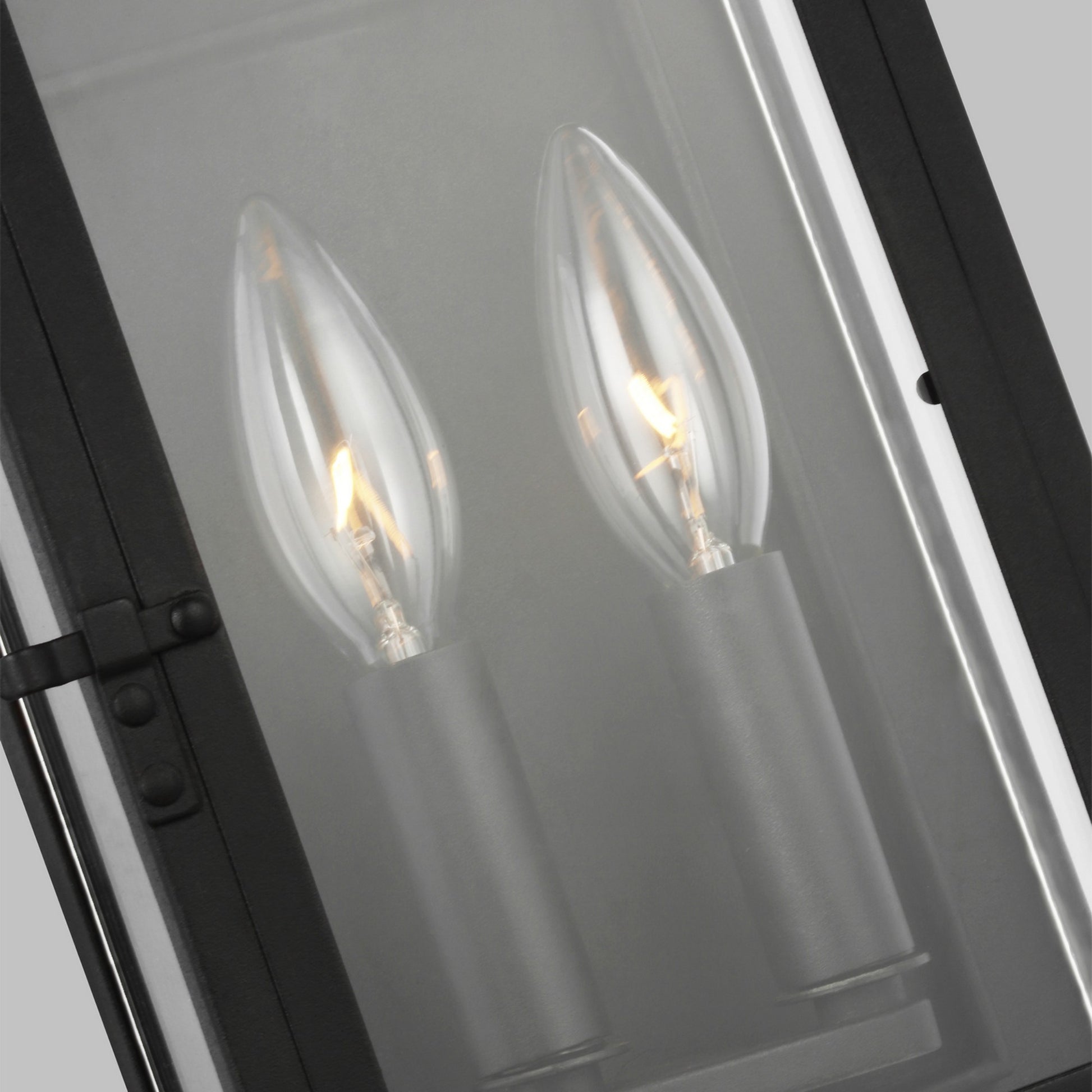 Hingham 12" 2-Light Outdoor Wall Light, Black Finish - Bees Lighting