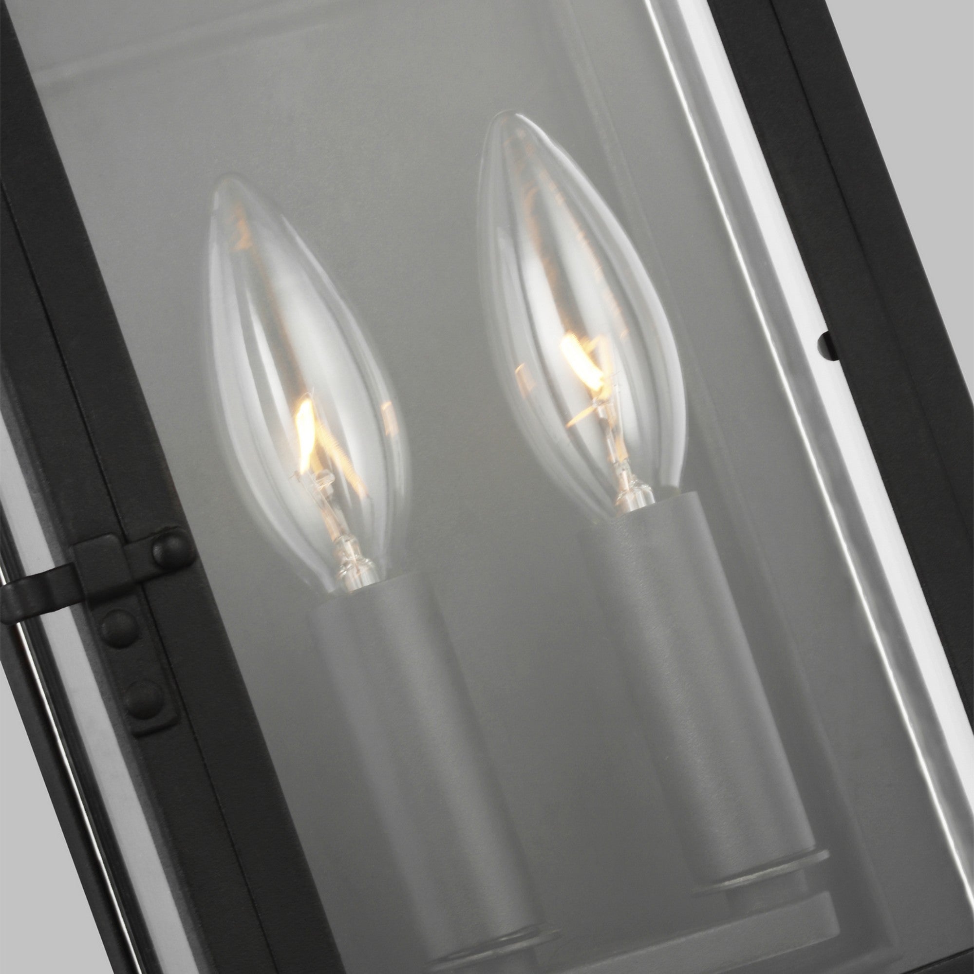 Hingham 12" 2-Light Outdoor Wall Light, Black Finish - Bees Lighting