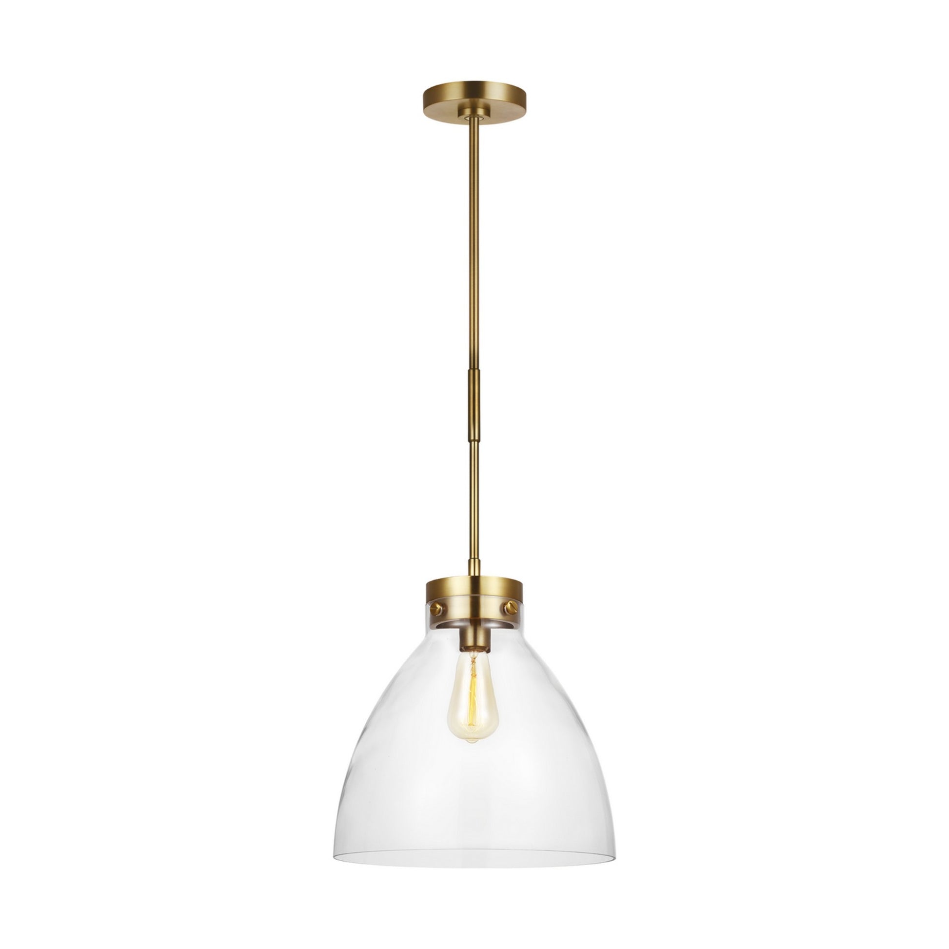 Garrett 14" Wide Pendant, Burnished Brass Finish - Bees Lighting