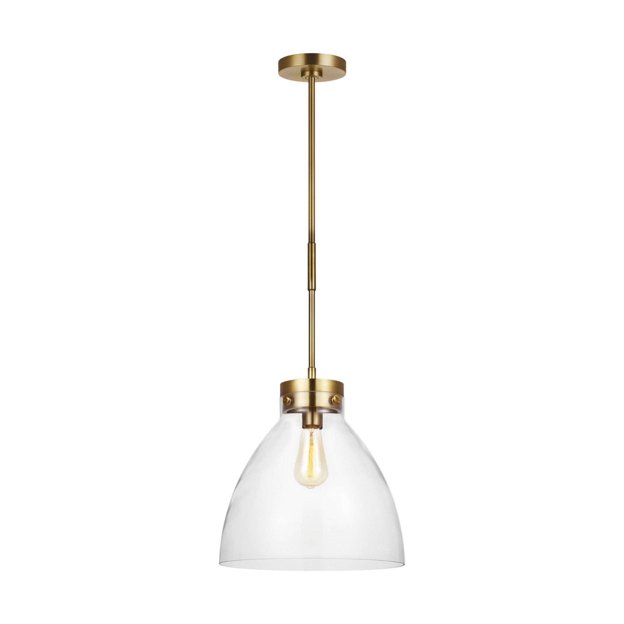 Garrett 14" Wide Pendant, Burnished Brass Finish - Bees Lighting