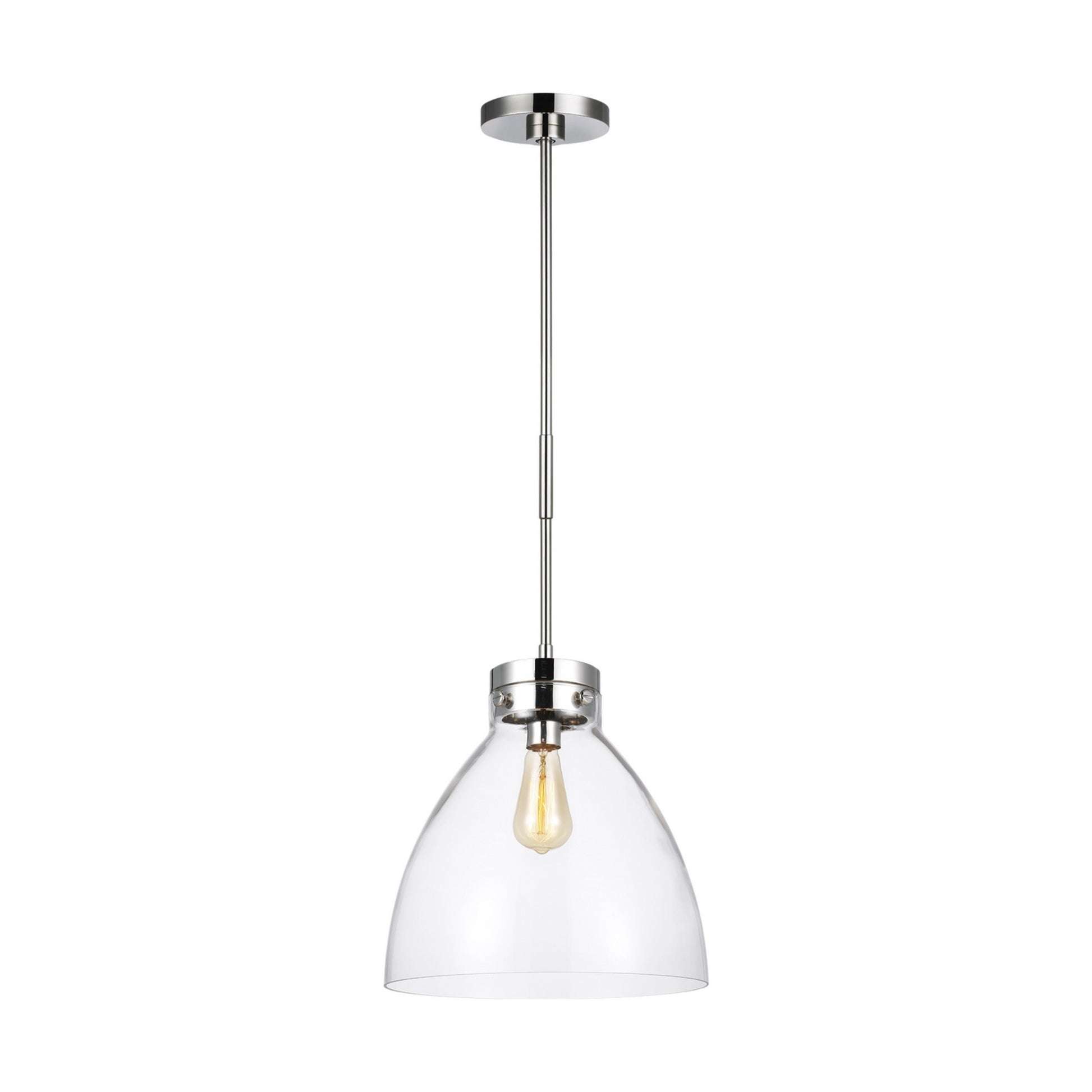 Garrett 14" Wide Pendant, Polished Nickel Finish - Bees Lighting