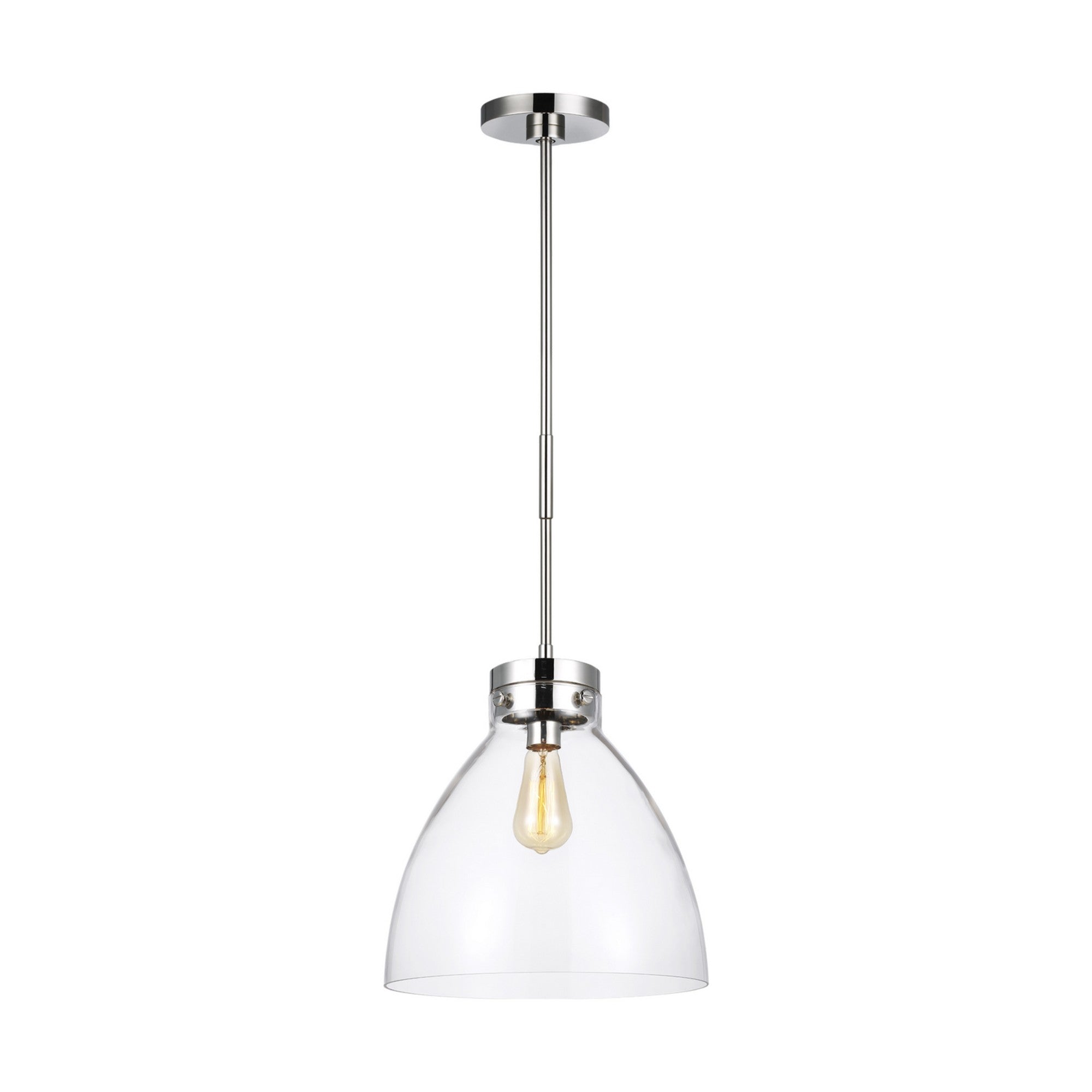 Garrett 14" Wide Pendant, Polished Nickel Finish - Bees Lighting