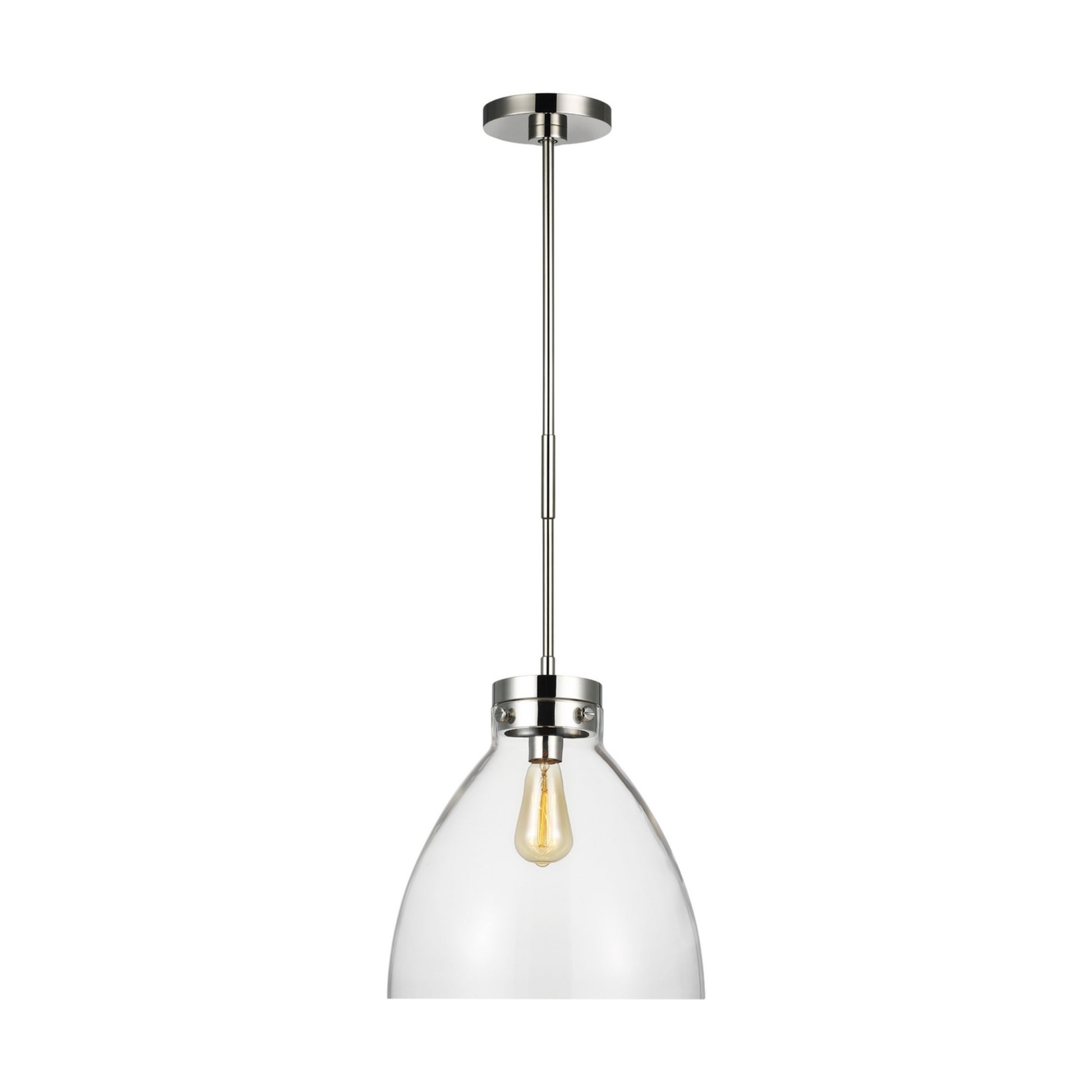 Garrett 14" Wide Pendant, Polished Nickel Finish - Bees Lighting