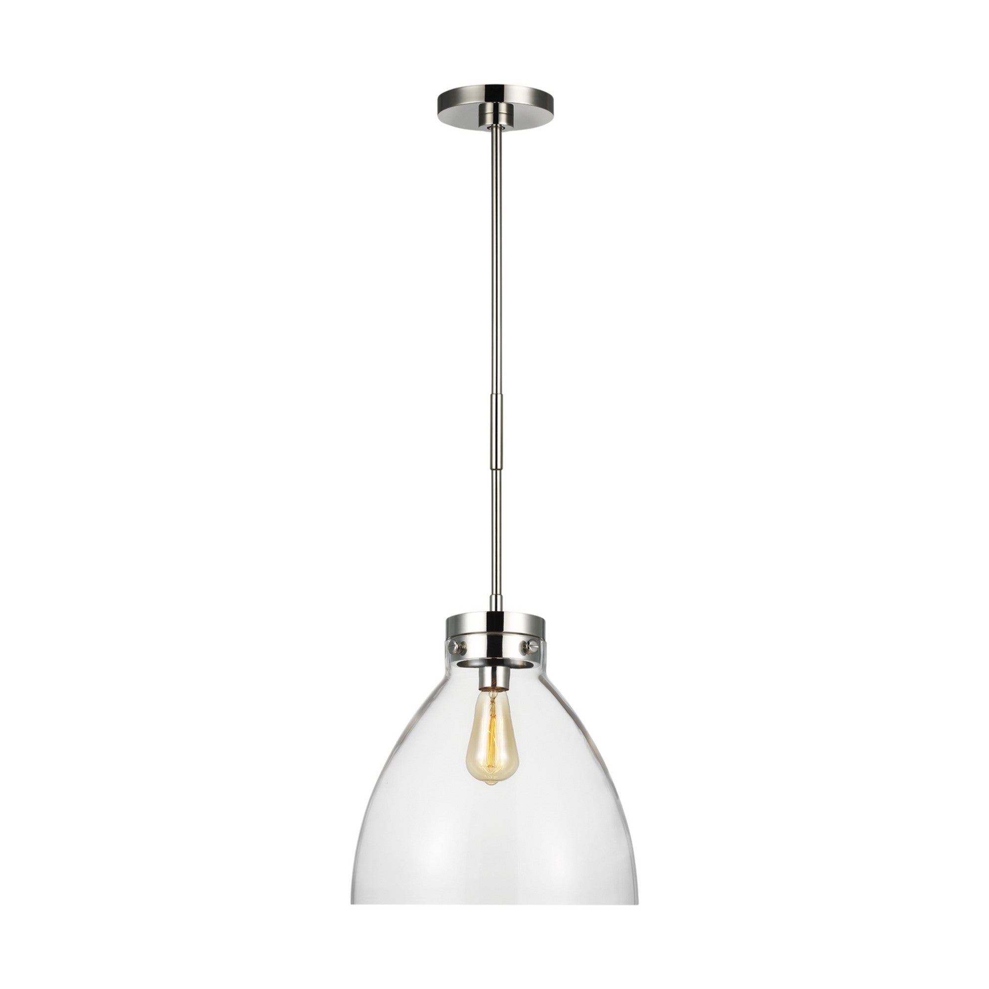 Garrett 14" Wide Pendant, Polished Nickel Finish - Bees Lighting