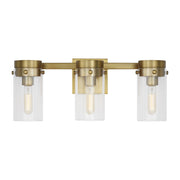 Garrett 21" 3-Light Bathroom Vanity, Burnished Brass Finish - Bees Lighting