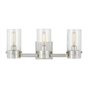 Garrett 21" 3-Light Bathroom Vanity, Polished Nickel Finish - Bees Lighting