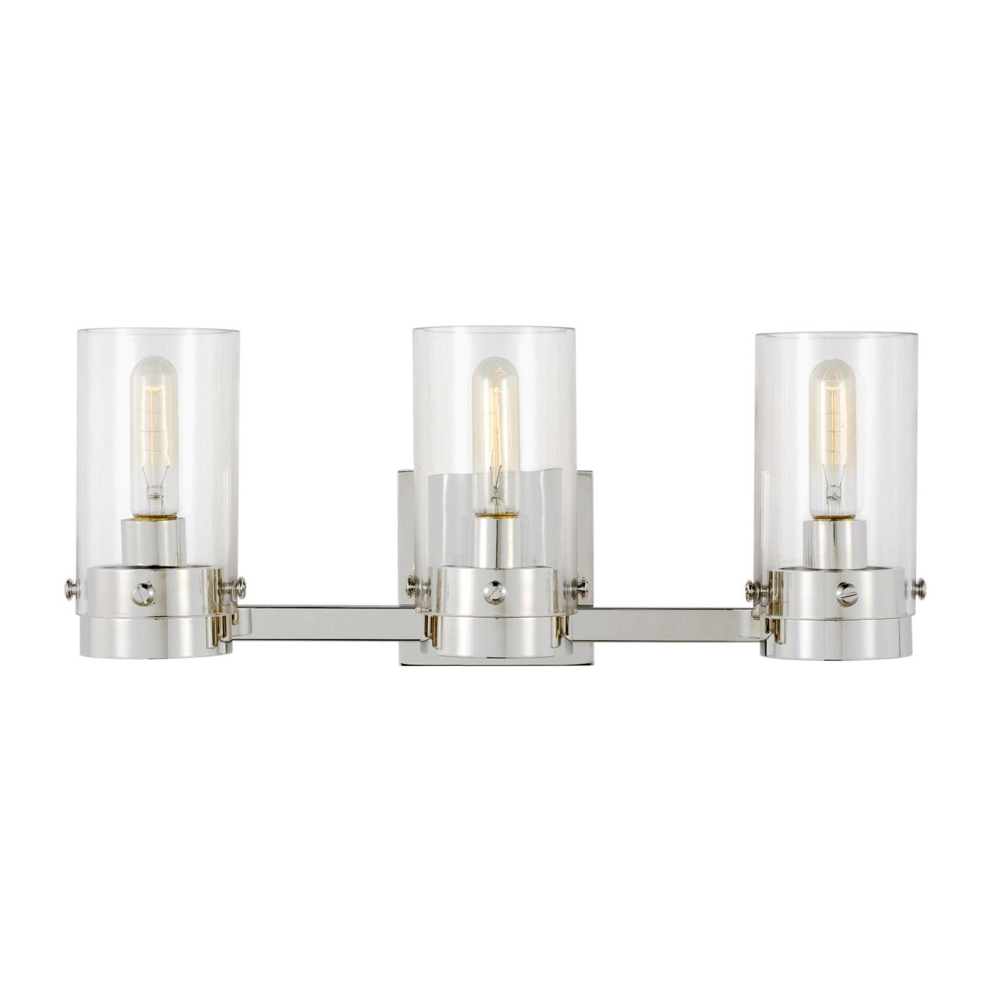 Garrett 21" 3-Light Bathroom Vanity, Polished Nickel Finish - Bees Lighting