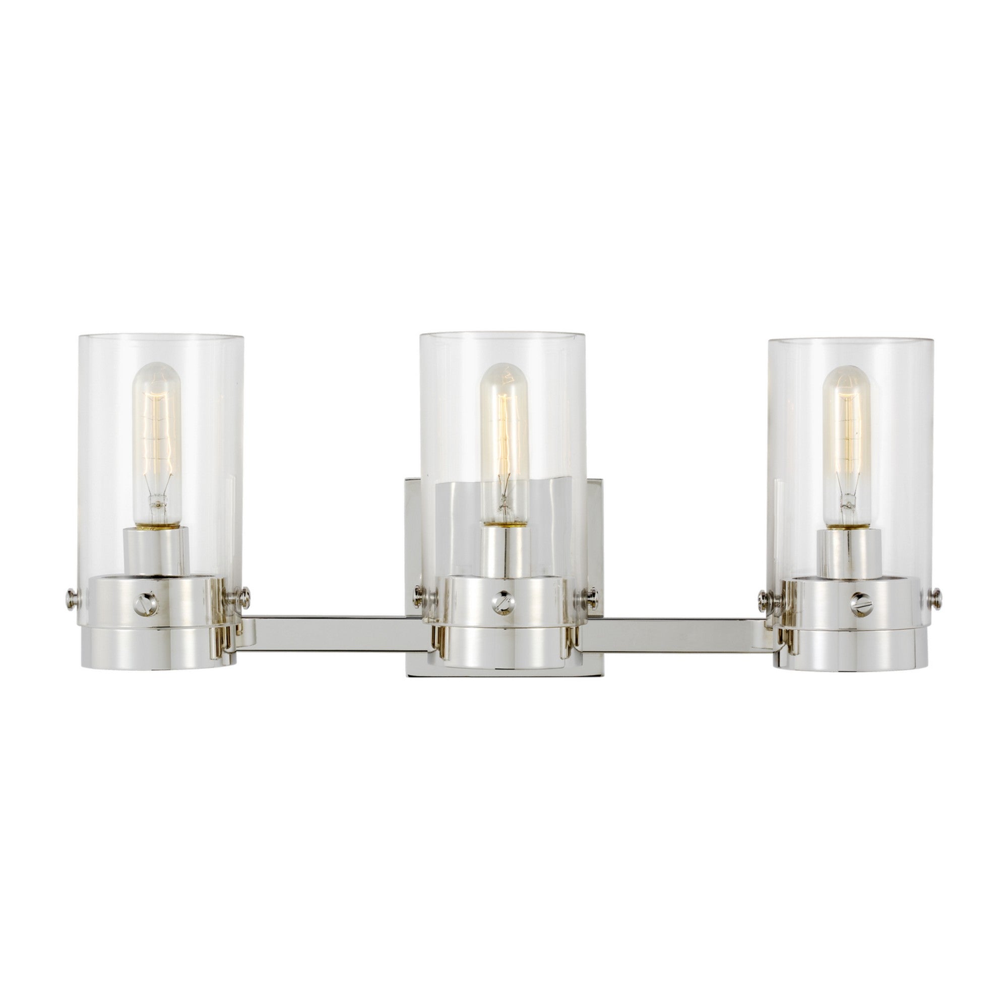 Garrett 21" 3-Light Bathroom Vanity, Polished Nickel Finish - Bees Lighting