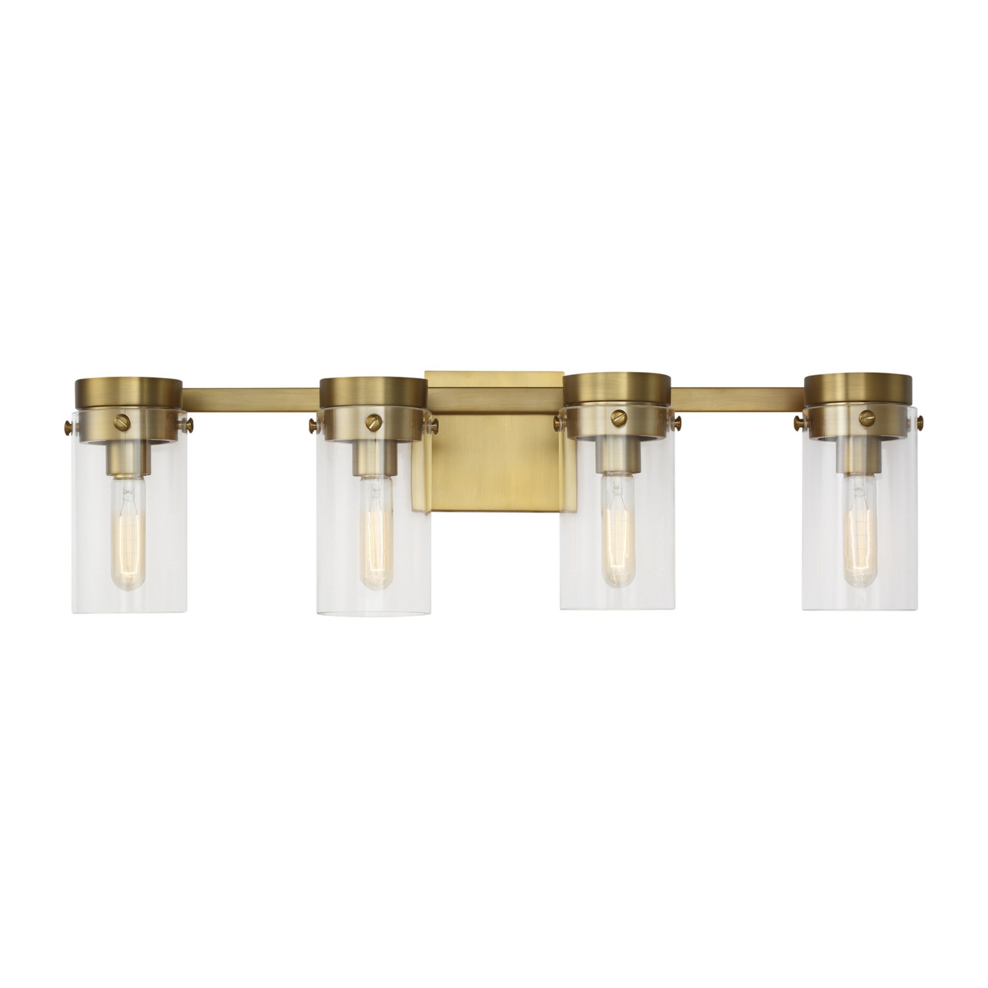 Garrett 29" 4-Light Bathroom Vanity, Burnished Brass Finish - Bees Lighting