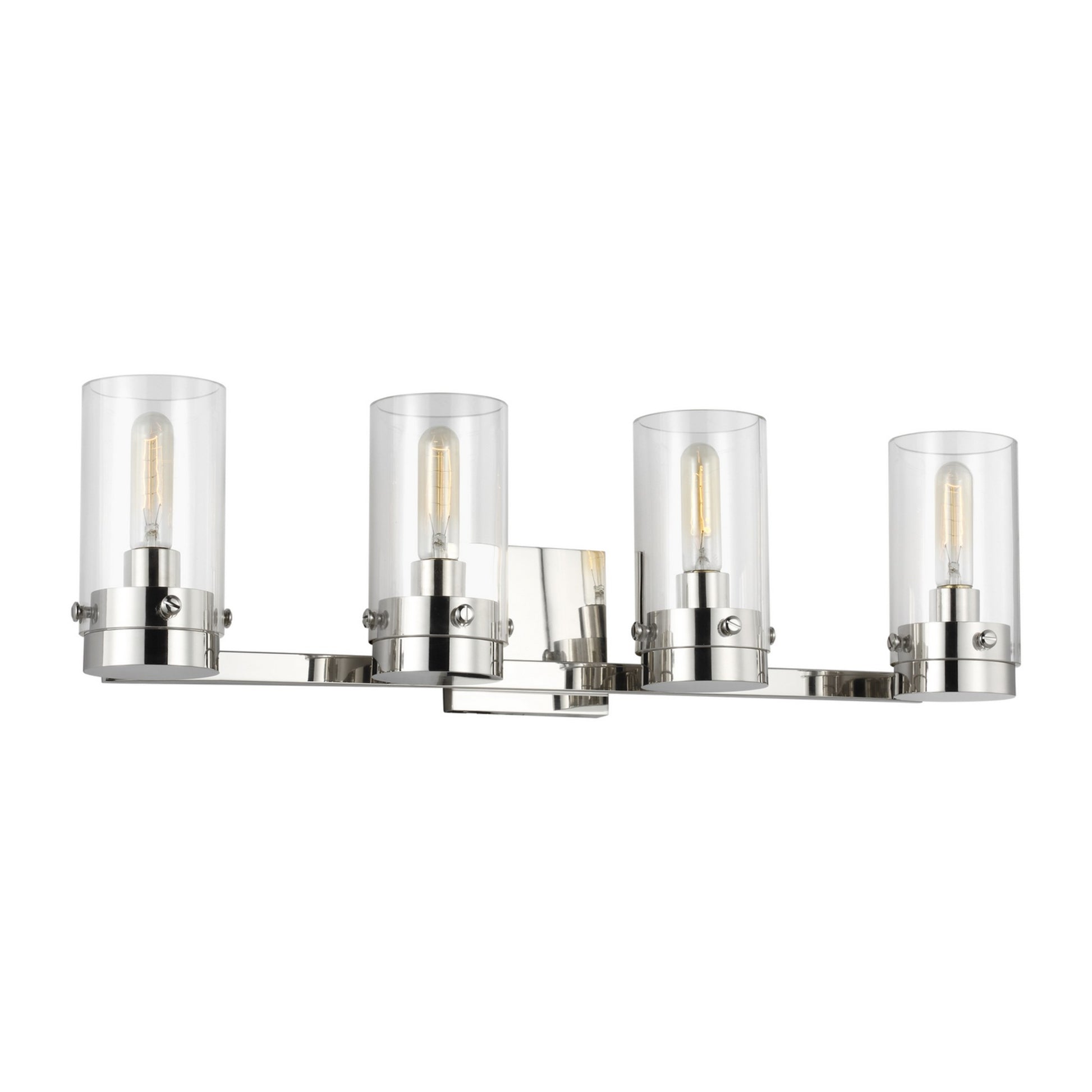 Garrett 29" 4-Light Bathroom Vanity, Polished Nickel Finish - Bees Lighting