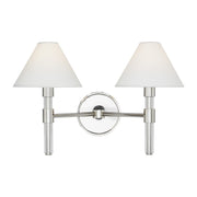 Robert 19" 2-Light Wall Sconce, Polished Nickel Finish - Bees Lighting