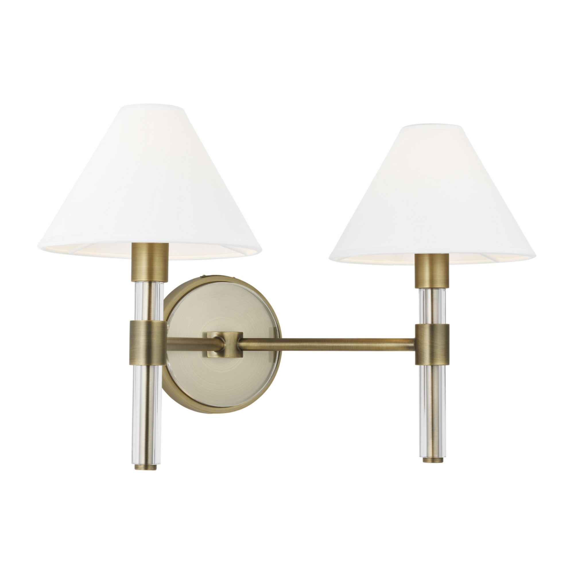 Robert 19" 2-Light Bathroom Vanity, Time Worn Brass Finish - Bees Lighting