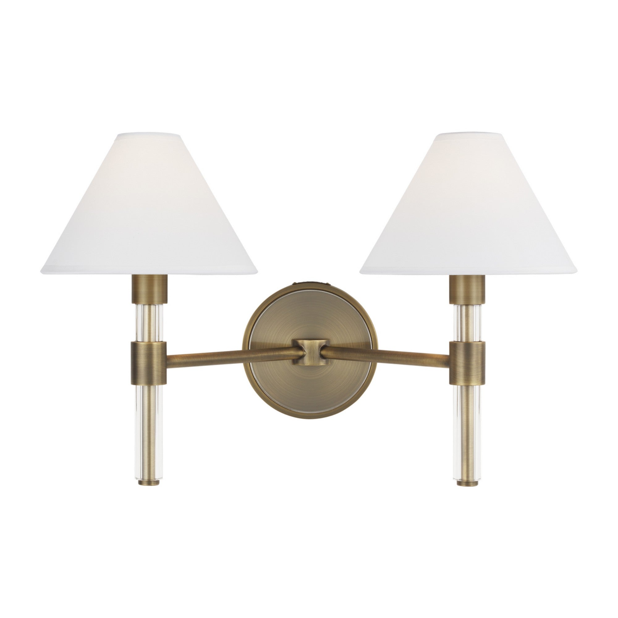 Robert 19" 2-Light Bathroom Vanity, Time Worn Brass Finish - Bees Lighting