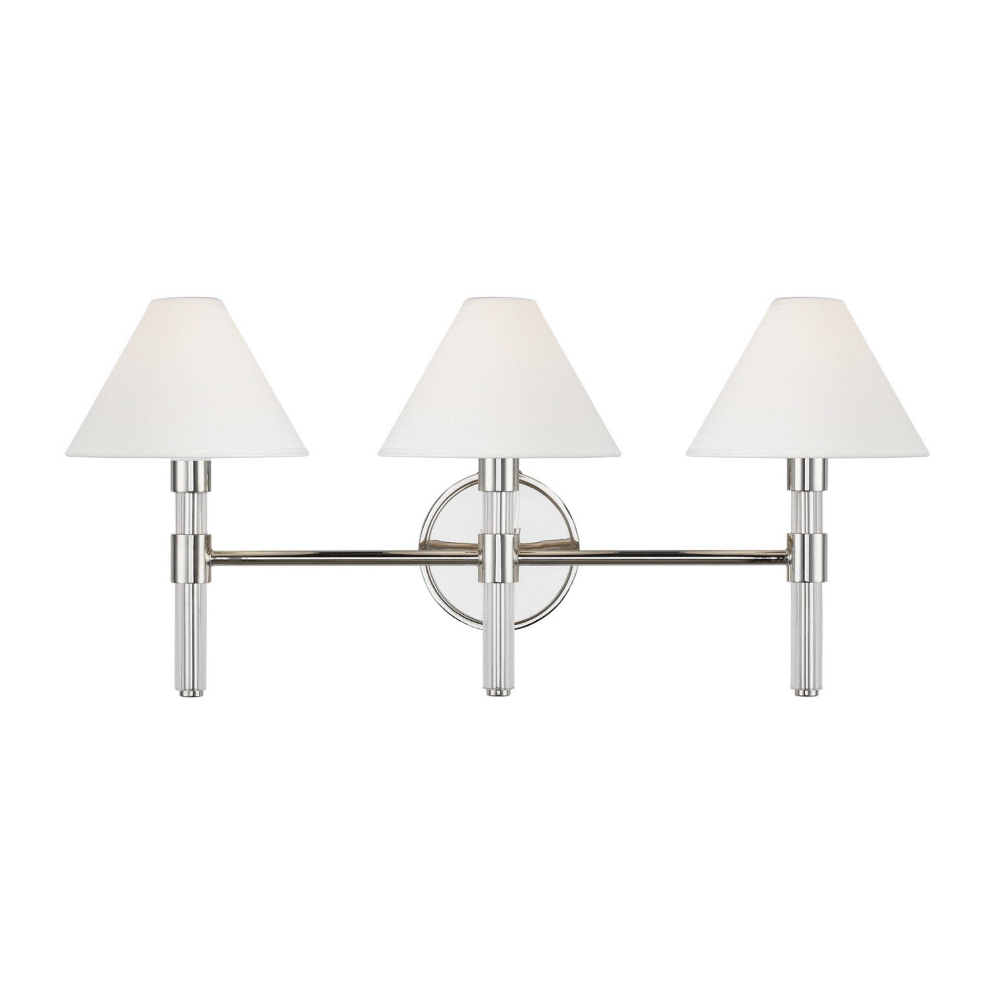 Robert 27" 3-Light Bathroom Vanity, Polished Nickel Finish - Bees Lighting