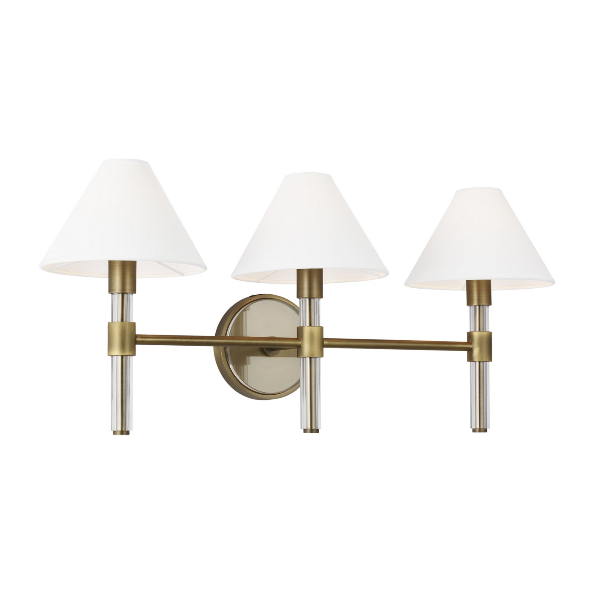 Robert 27" 3-Light Bathroom Vanity, Time Worn Brass Finish - Bees Lighting