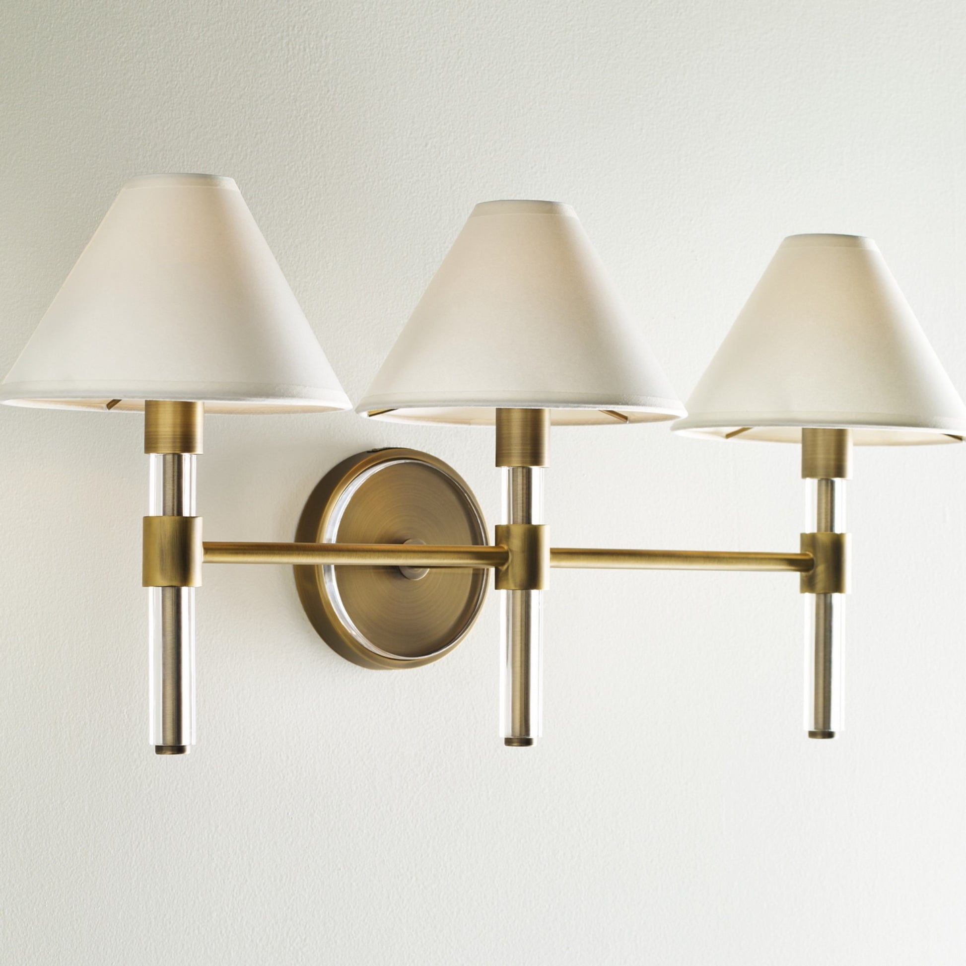 Robert 27" 3-Light Bathroom Vanity, Time Worn Brass Finish - Bees Lighting