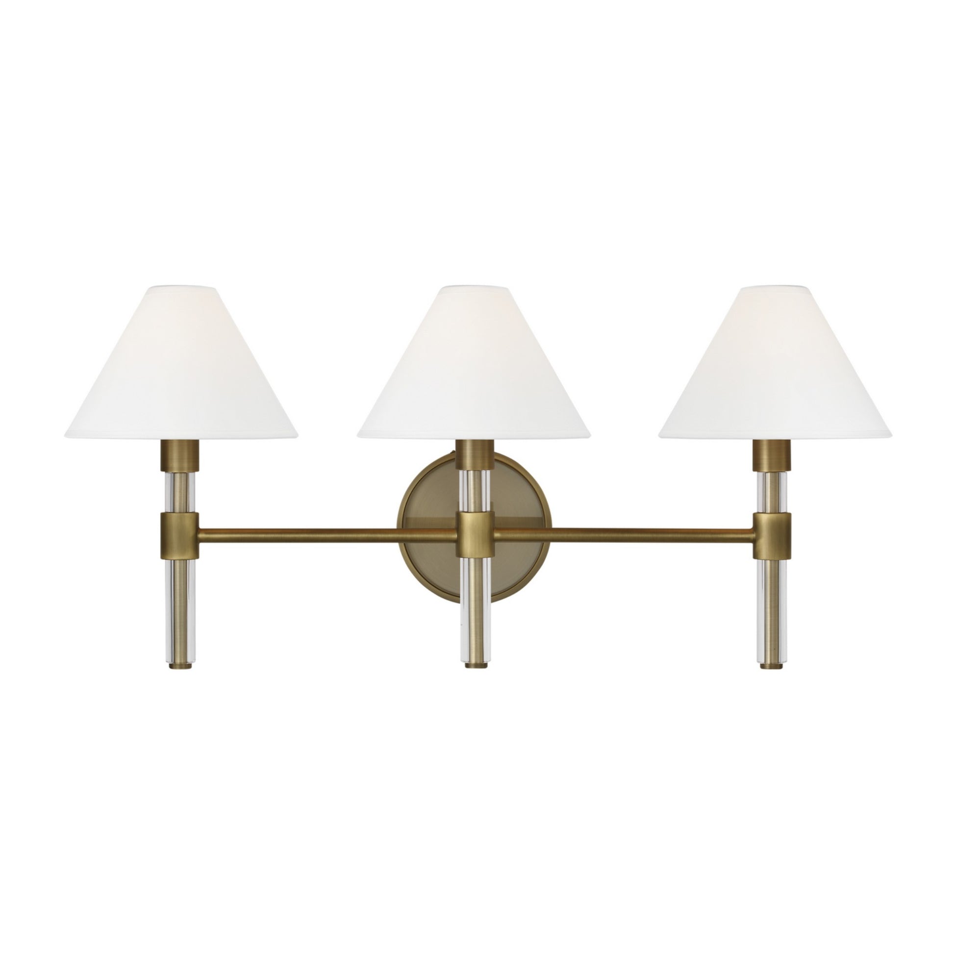Robert 27" 3-Light Bathroom Vanity, Time Worn Brass Finish - Bees Lighting