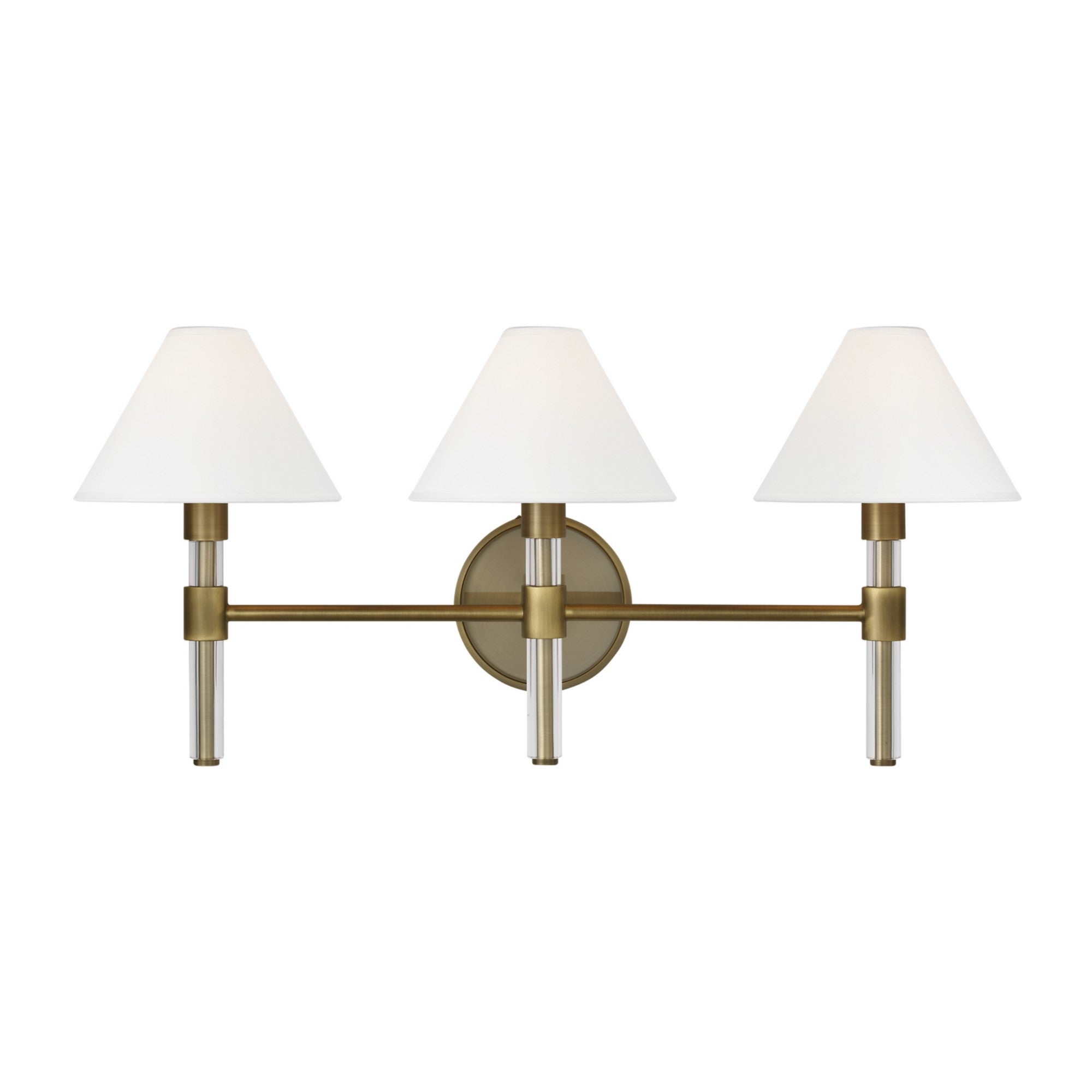 Robert 27" 3-Light Bathroom Vanity, Time Worn Brass Finish - Bees Lighting
