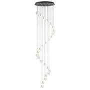 Newton 28" 25-Light LED Pendant, Black & Gold Finish - Bees Lighting