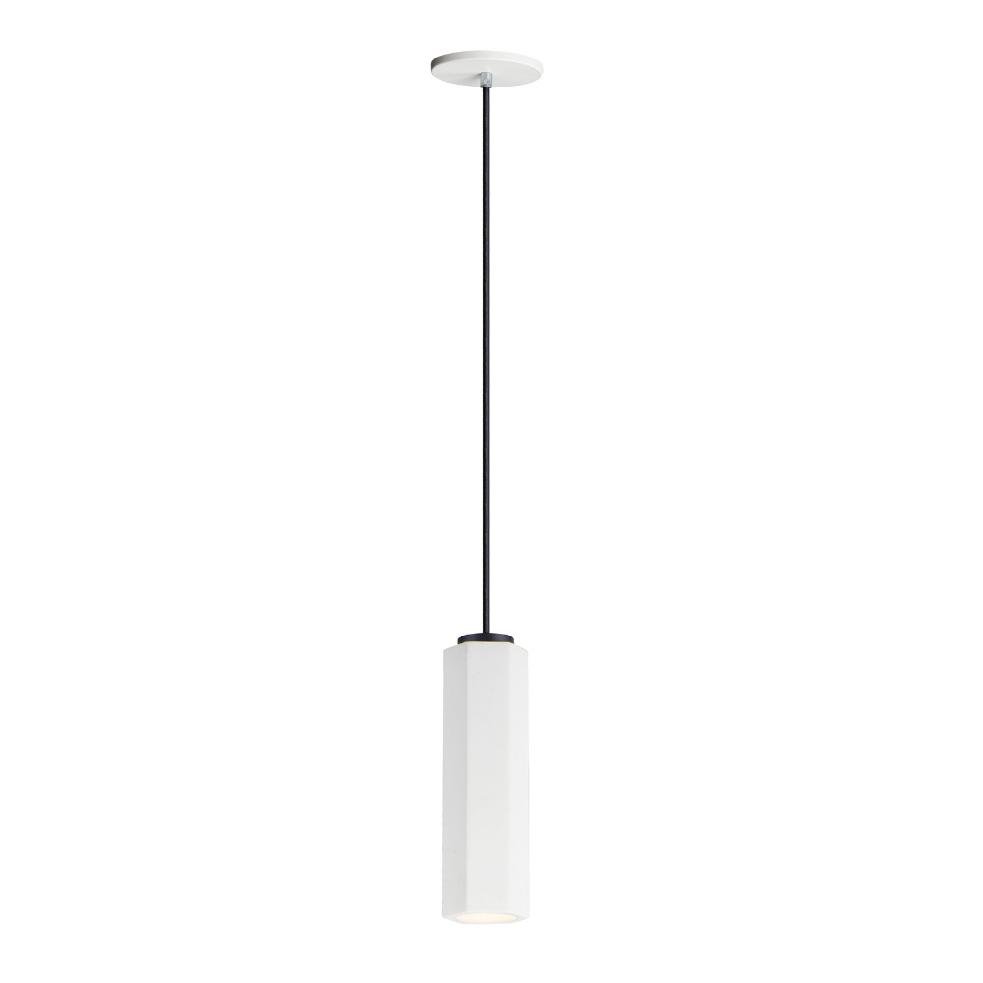 Allen 4" Mini LED Plaster Pendant, White & Black Finish - Bees Lighting