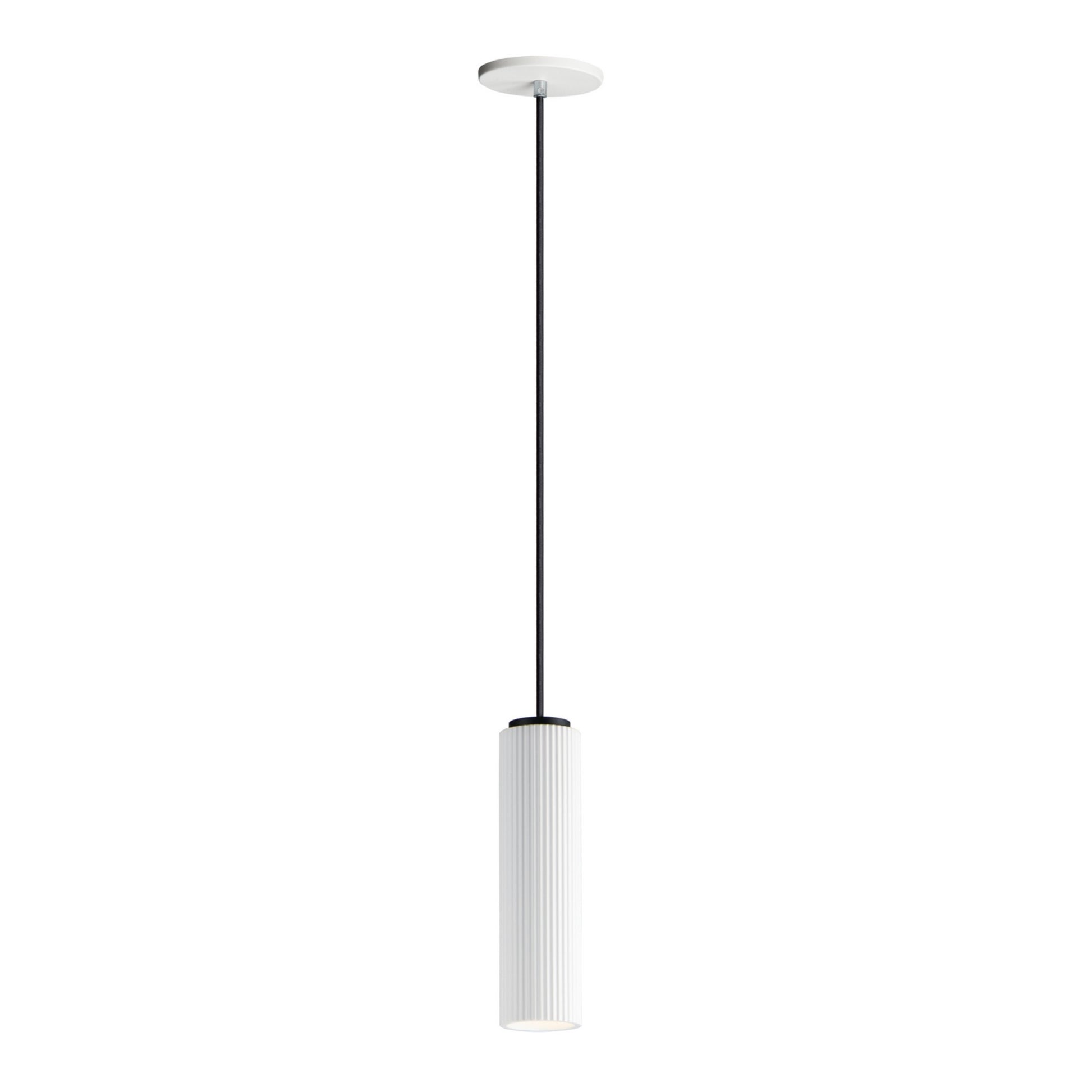 Pleat LED Mini Plaster Pendant, Black & White Finish - Bees Lighting
